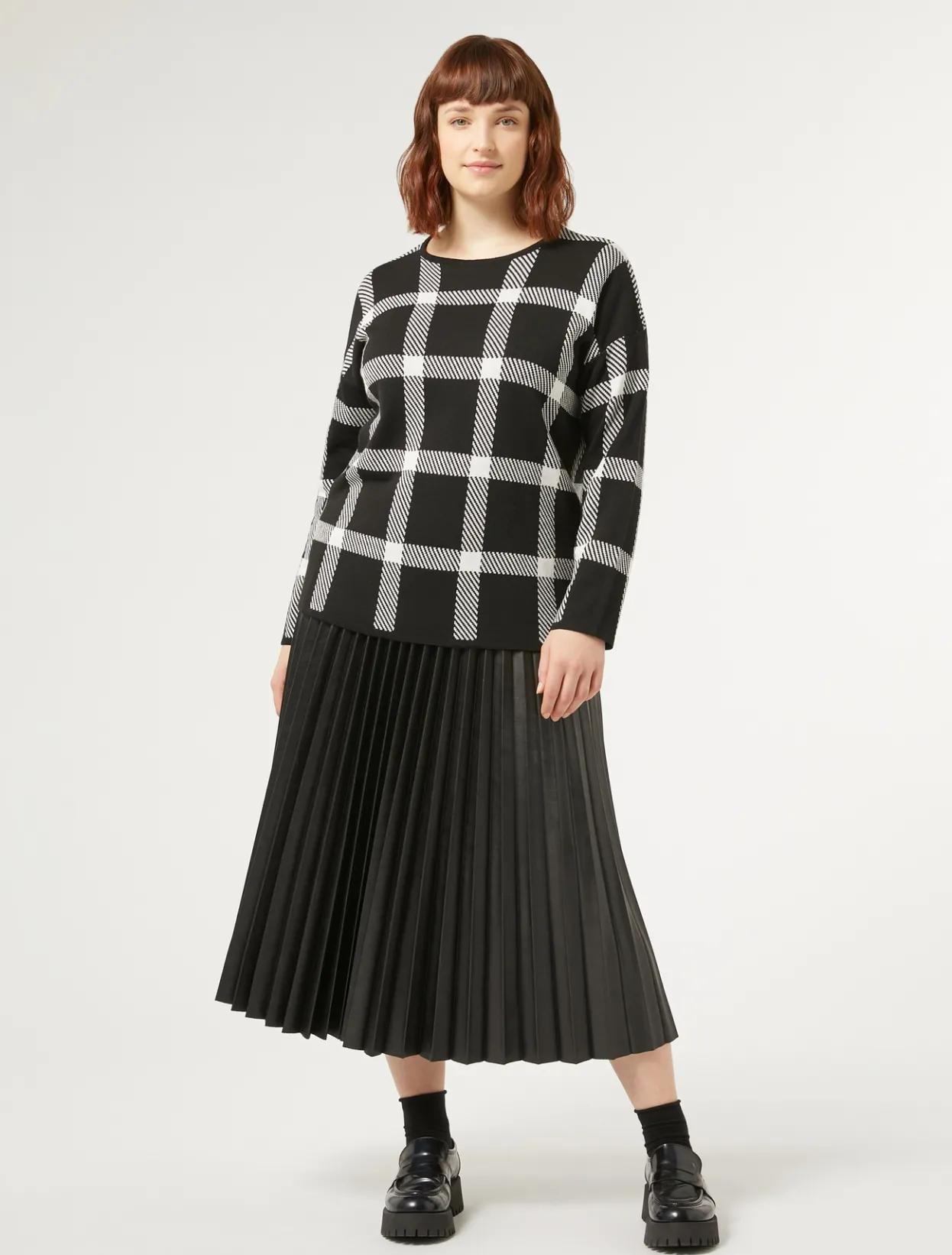 Skirts | Skirts | Marina Rinaldi Pleated fabric skirt BLACK