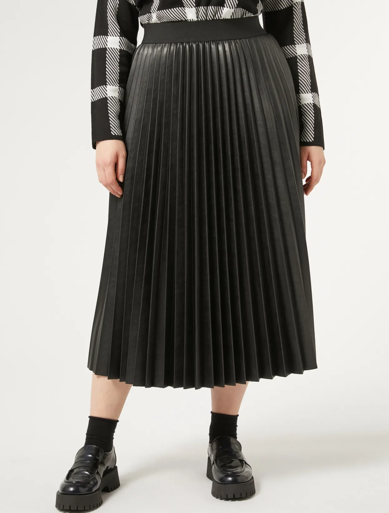 Skirts | Skirts | Marina Rinaldi Pleated fabric skirt BLACK