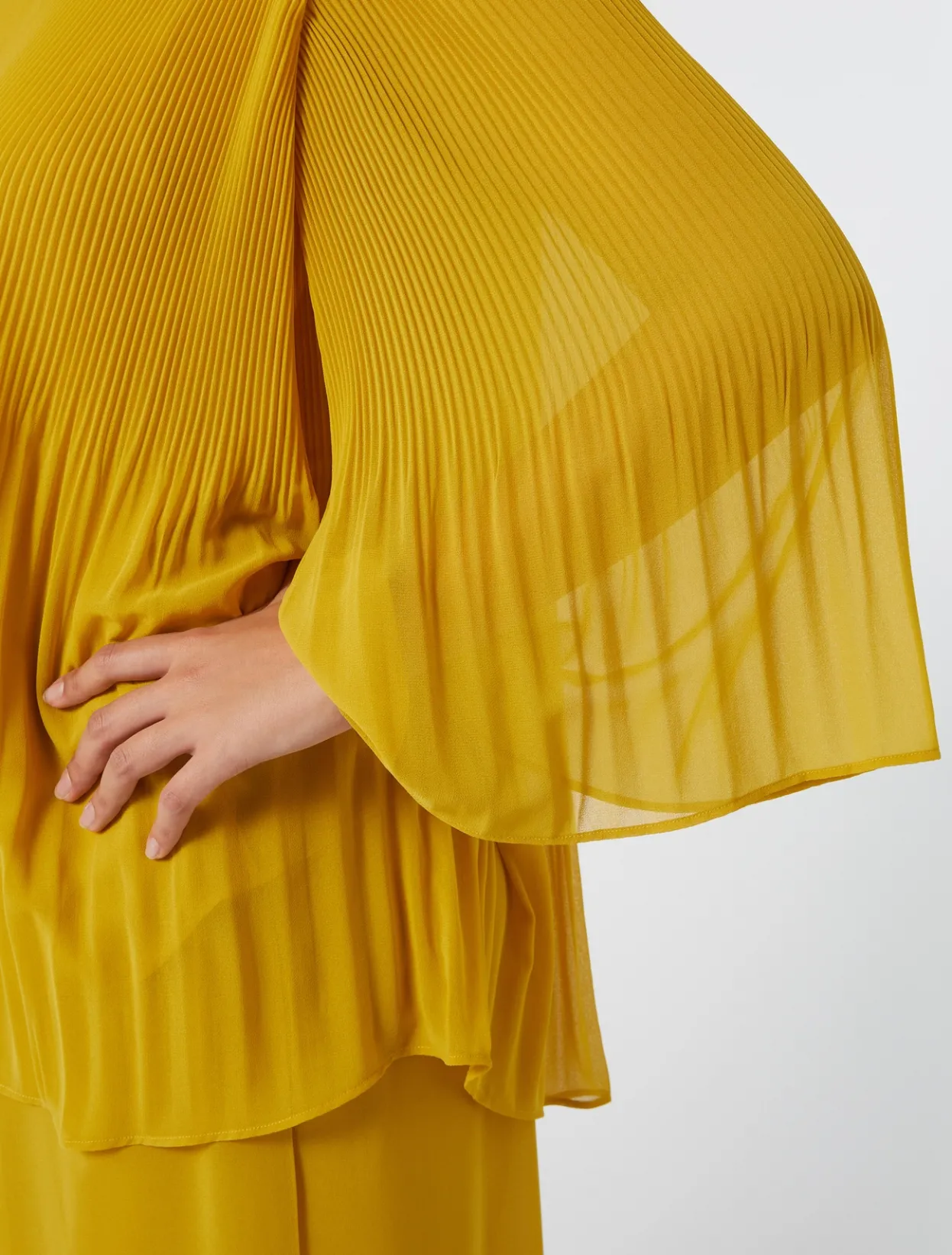 Blouses | Blouses & Shirts | Marina Rinaldi Pleated georgette blouse GOLD