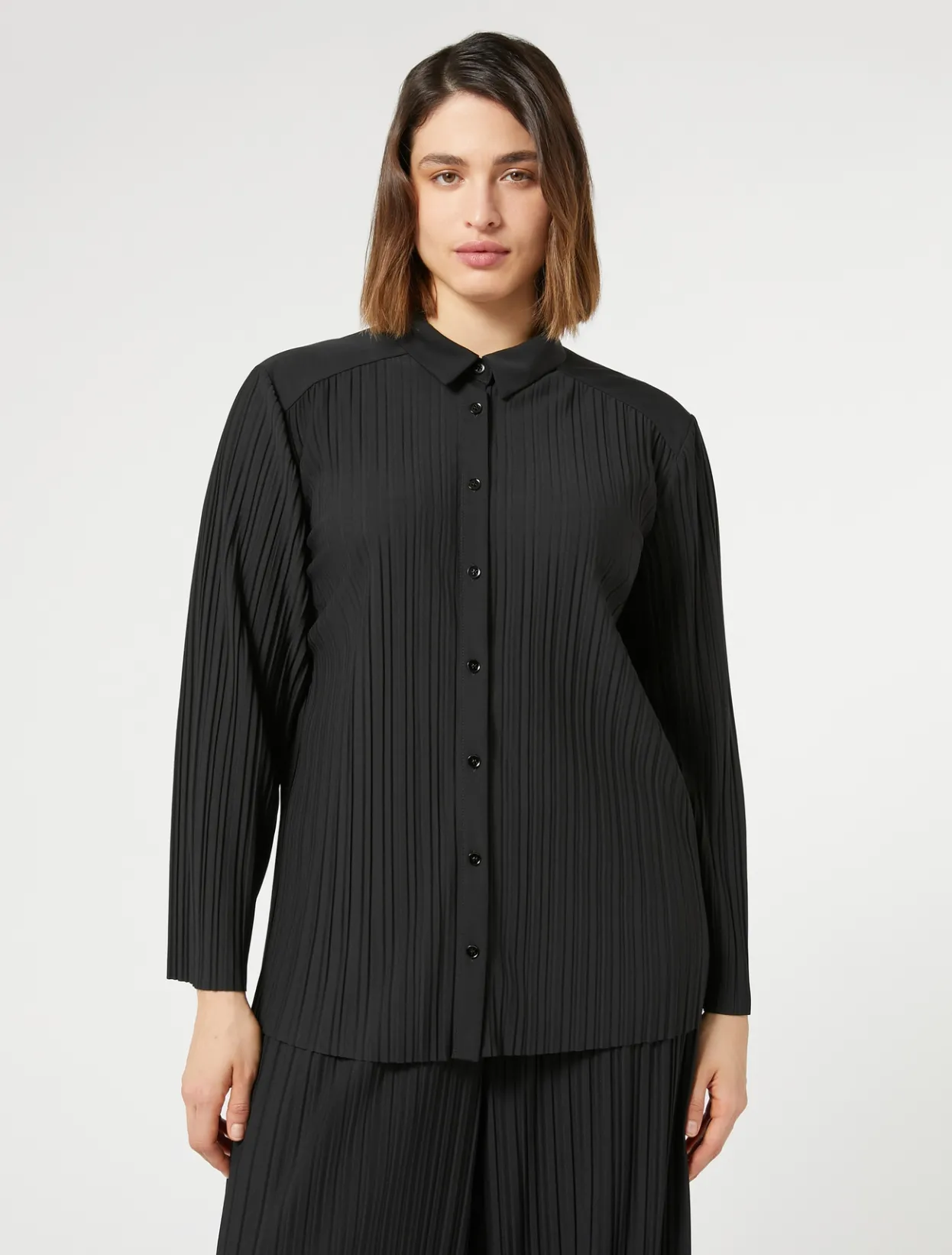 Tops & T-Shirts | Tops & T-Shirts | Marina Rinaldi Pleated jersey shirt BLACK