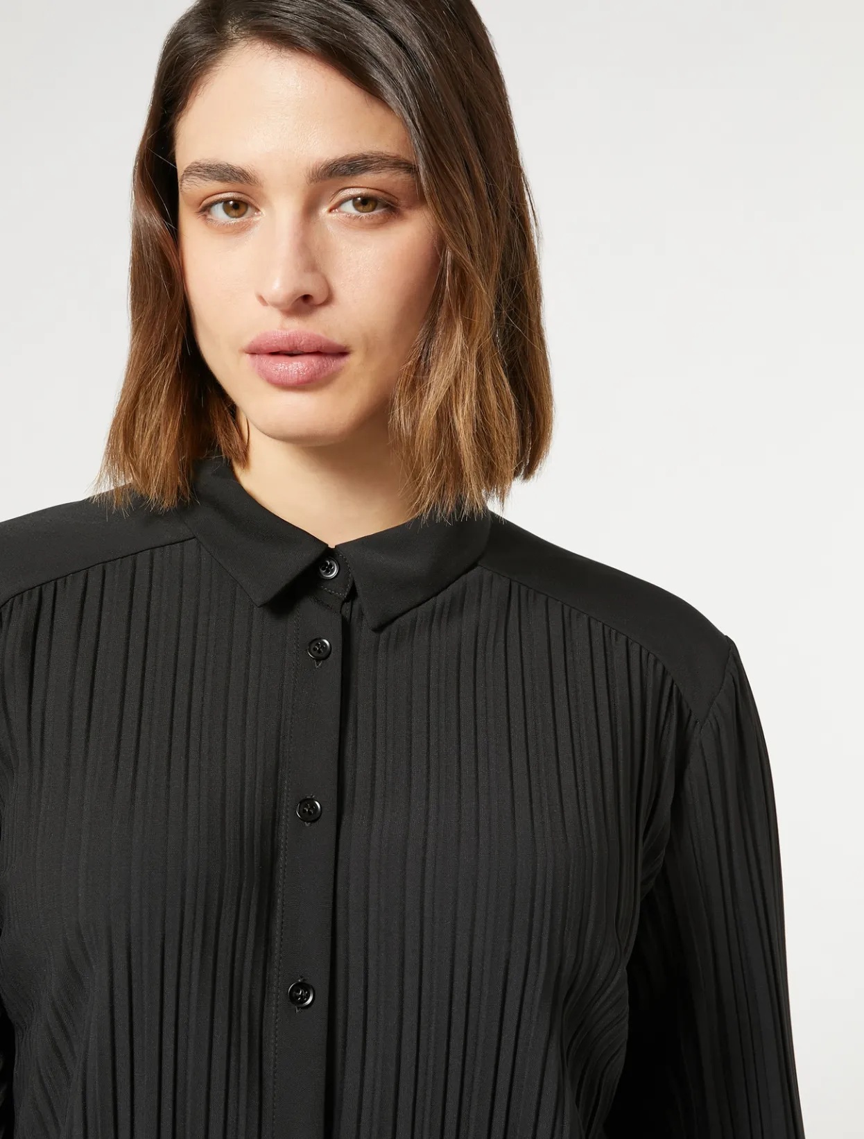 Tops & T-Shirts | Tops & T-Shirts | Marina Rinaldi Pleated jersey shirt BLACK