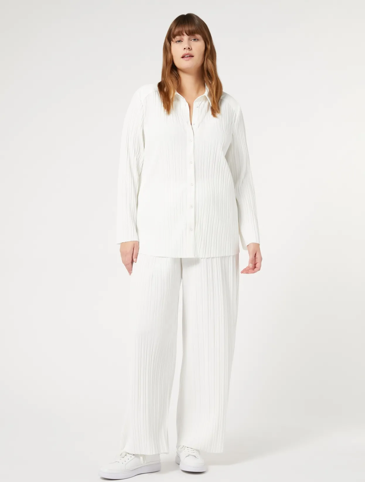 Trousers & Jeans | Trousers & Jeans | Marina Rinaldi Pleated jersey trousers WHITE