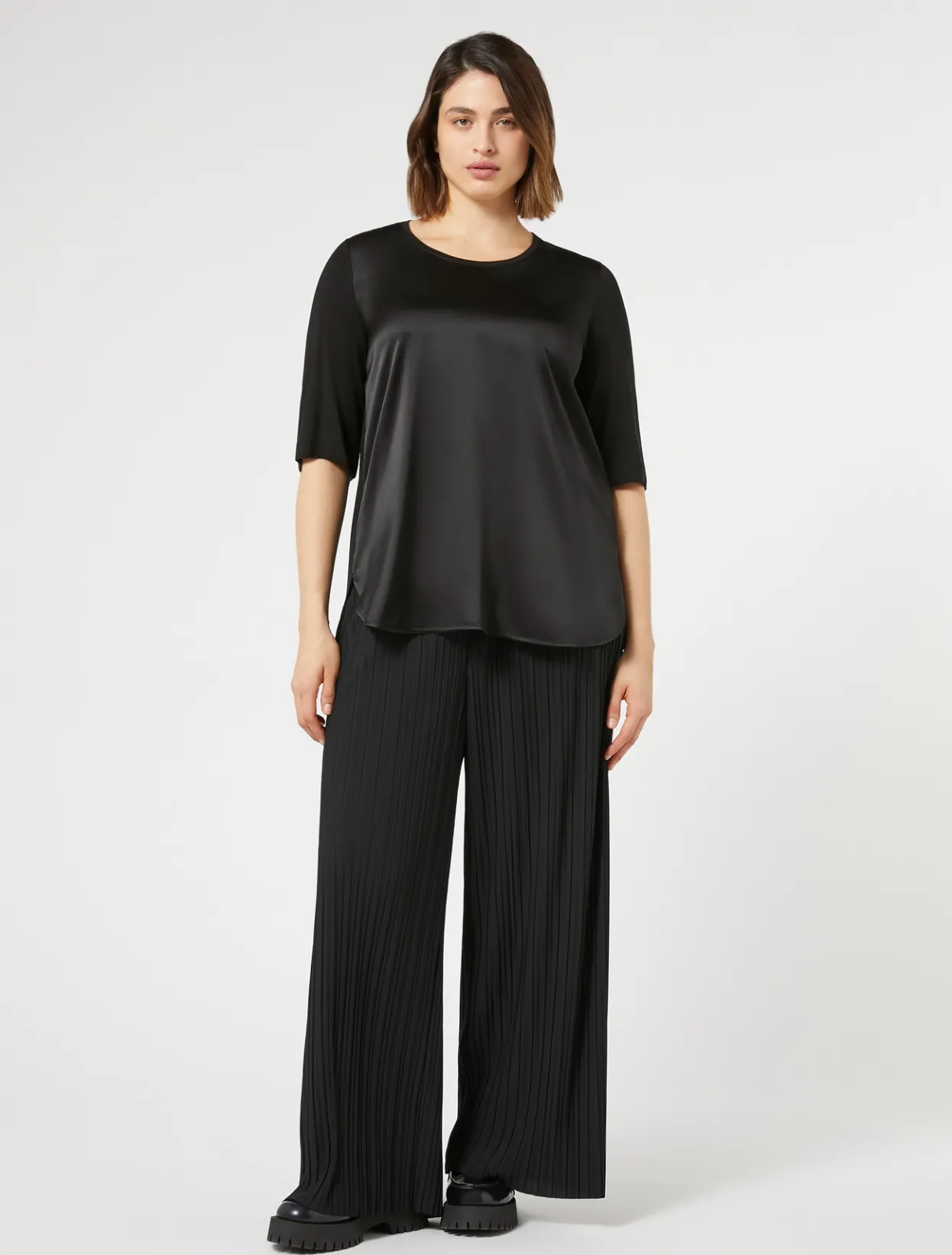 Trousers & Jeans | Trousers & Jeans | Marina Rinaldi Pleated jersey trousers BLACK