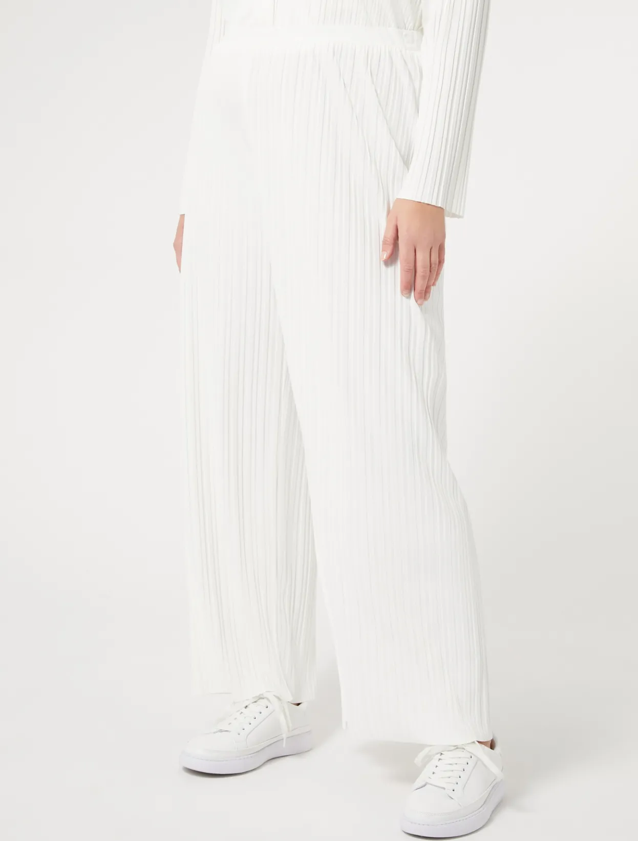 Trousers & Jeans | Trousers & Jeans | Marina Rinaldi Pleated jersey trousers WHITE