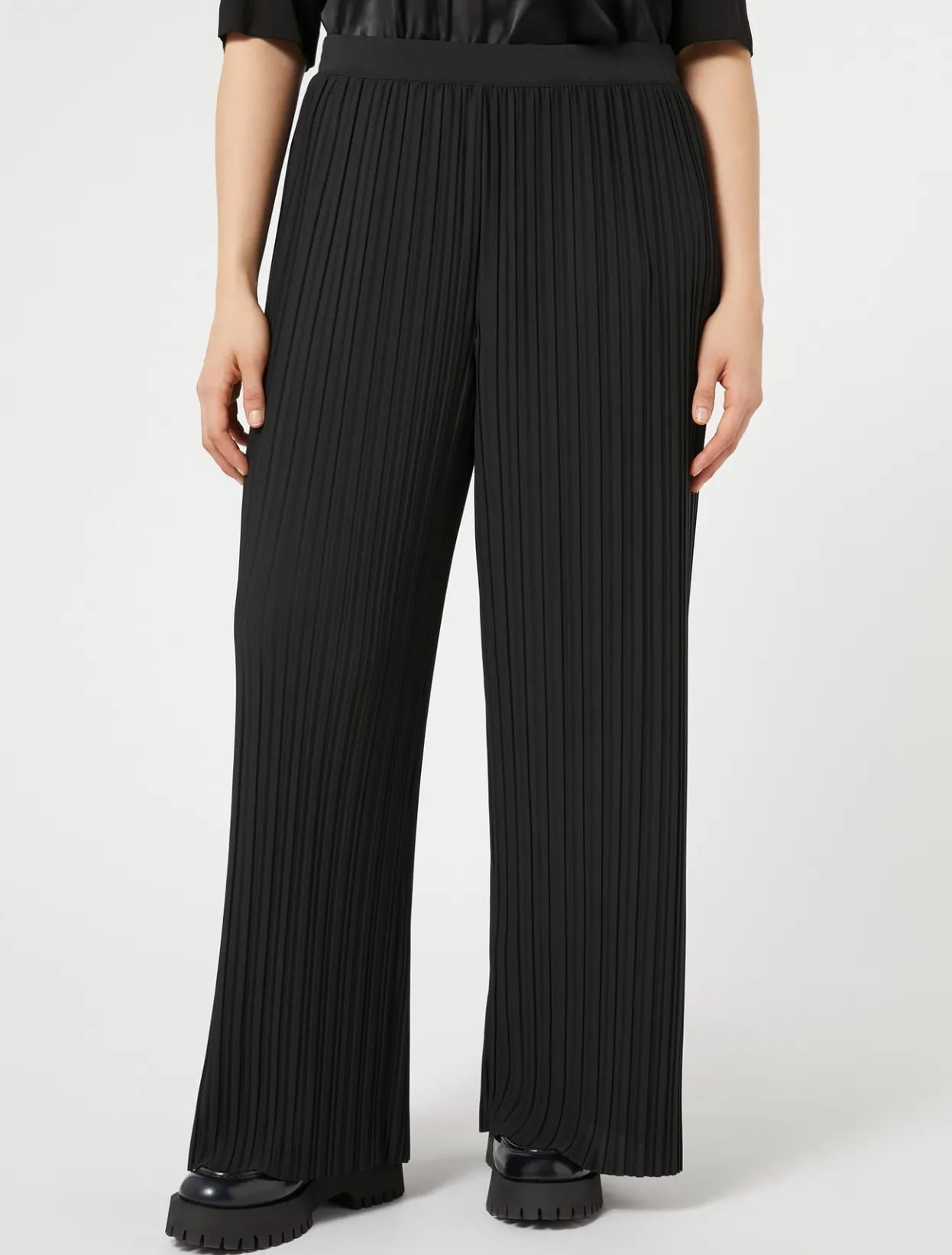 Trousers & Jeans | Trousers & Jeans | Marina Rinaldi Pleated jersey trousers BLACK