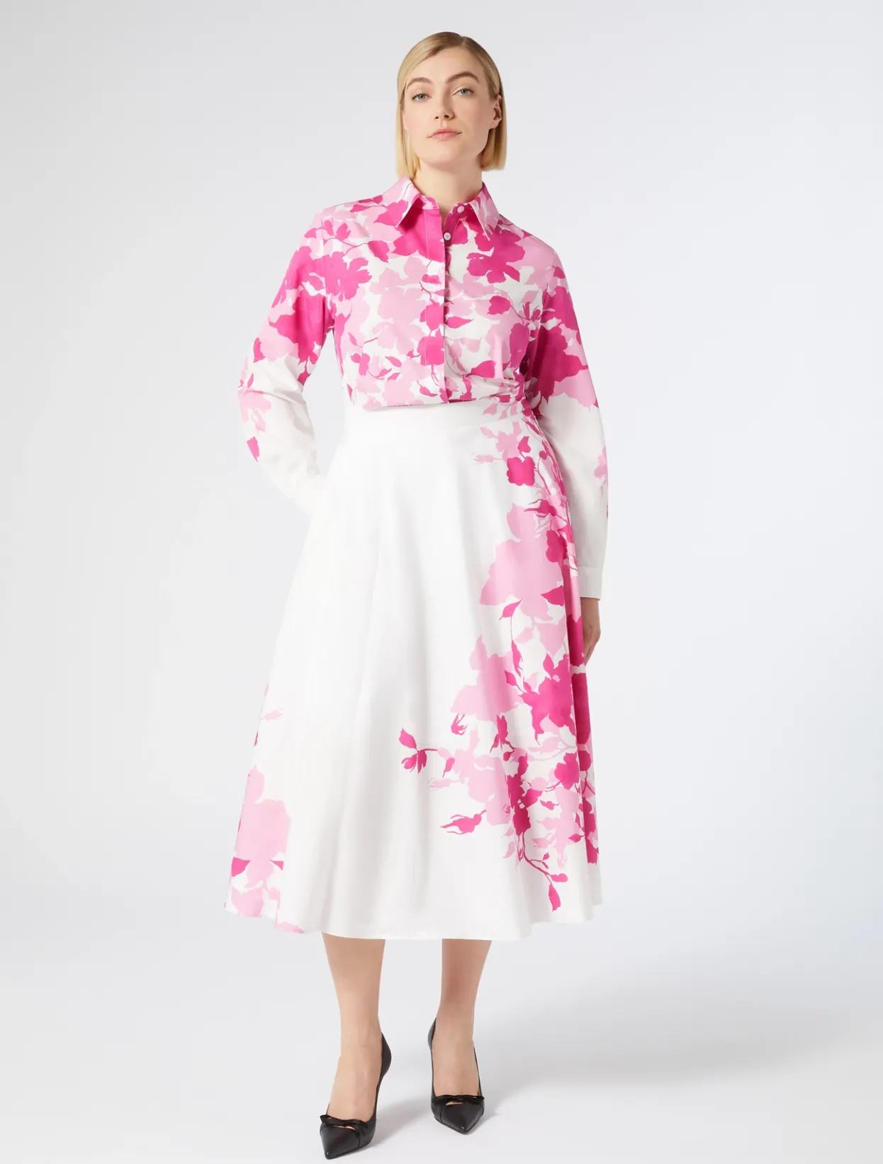 Skirts | Skirts | Marina Rinaldi Poplin print dress OPTICALWHITE