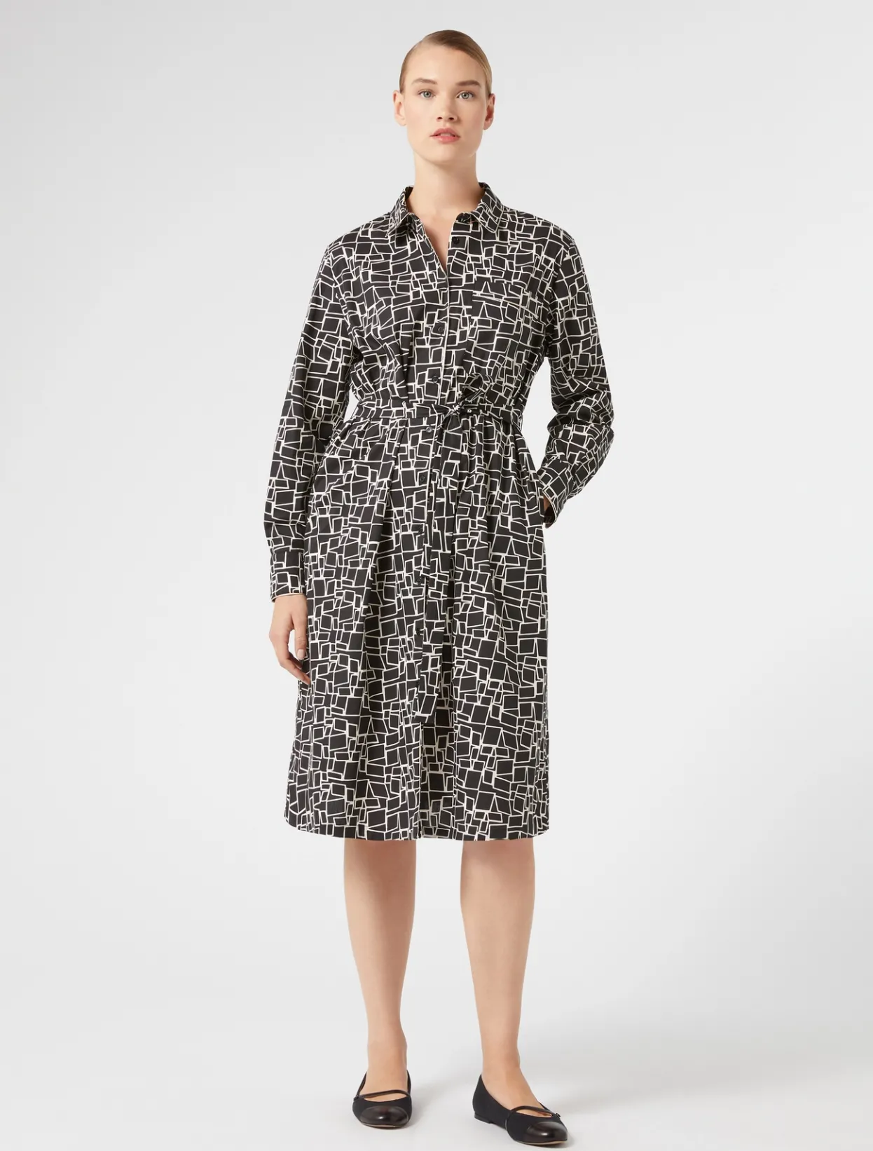 Dresses | Dresses | Marina Rinaldi Poplin print dress BLACK