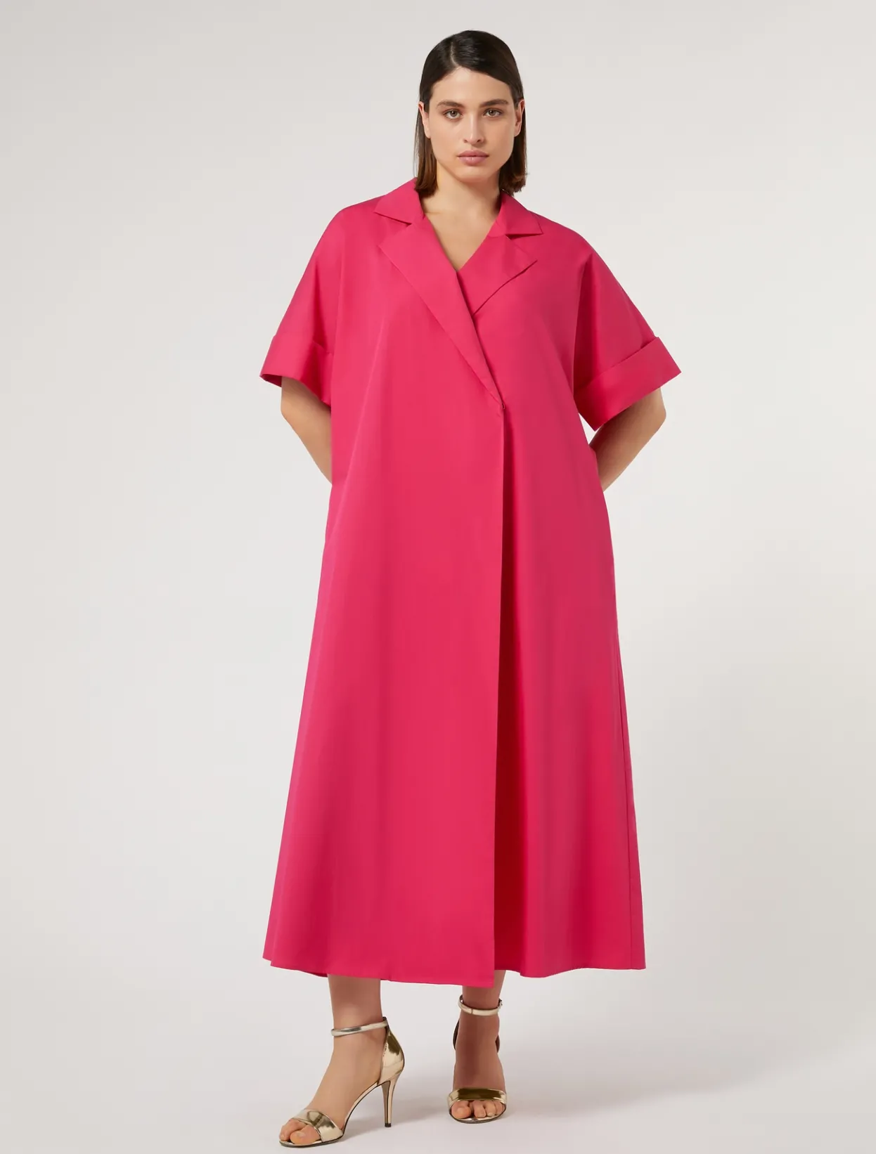 Dresses | Dresses | Marina Rinaldi Poplin shirt dress FUCHSIA