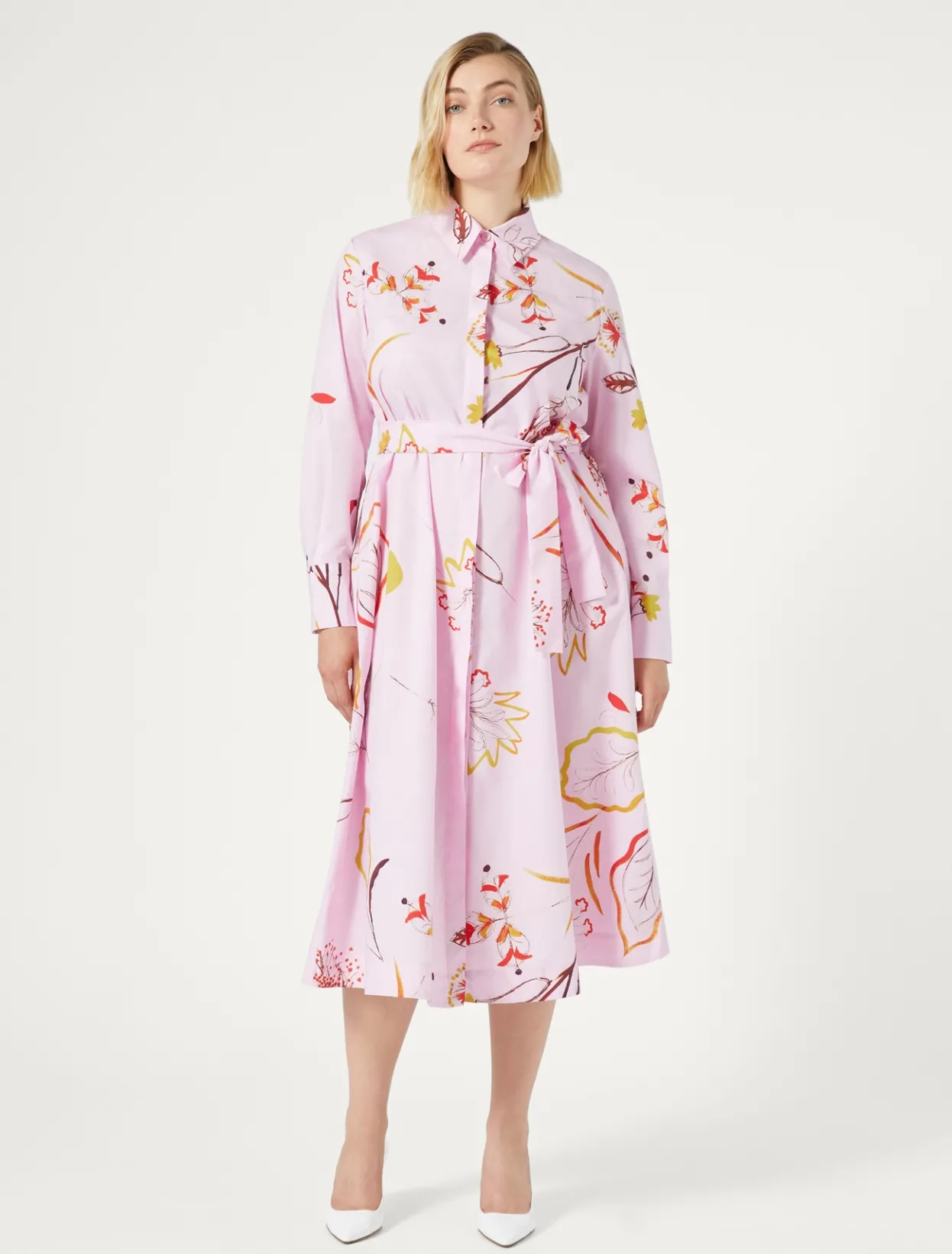 Dresses | Dresses | Marina Rinaldi Poplin shirt dress PINK