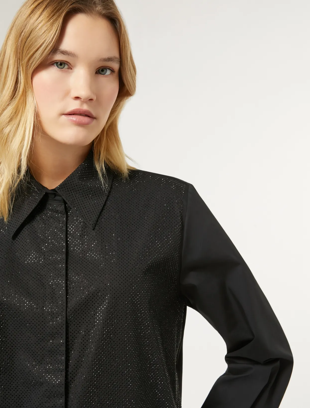 Blouses & Shirts | Blouses & Shirts | Marina Rinaldi Poplin shirt with rhinestones BLACK