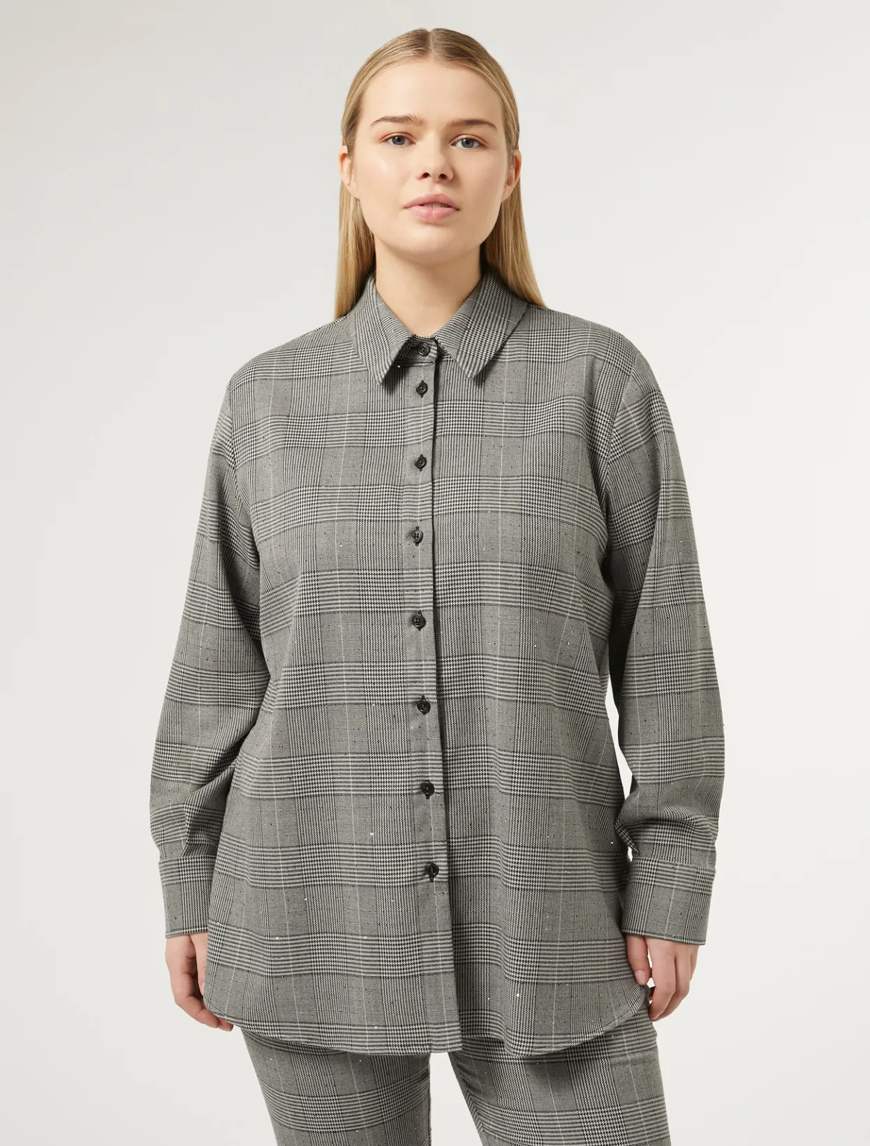 Blouses & Shirts | Blouses & Shirts | Marina Rinaldi Prince of Wales check shirt BLACK