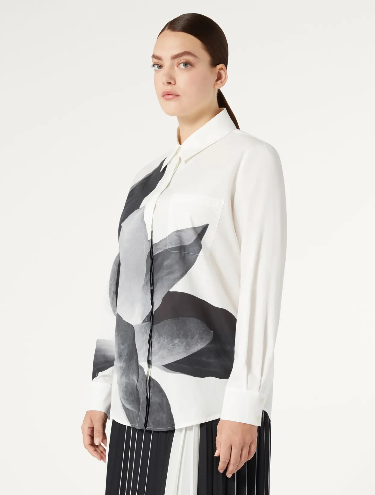 Blouses & Shirts | Blouses & Shirts | Marina Rinaldi Print-adorned poplin shirt WHITE