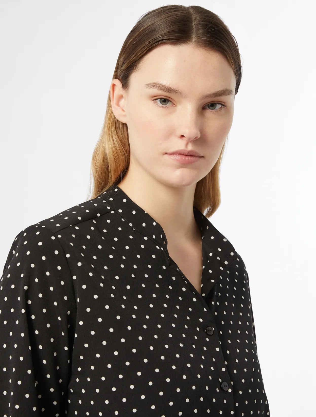 Blouses & Shirts | Blouses & Shirts | Marina Rinaldi Printed crêpe de chine shirt BLACK