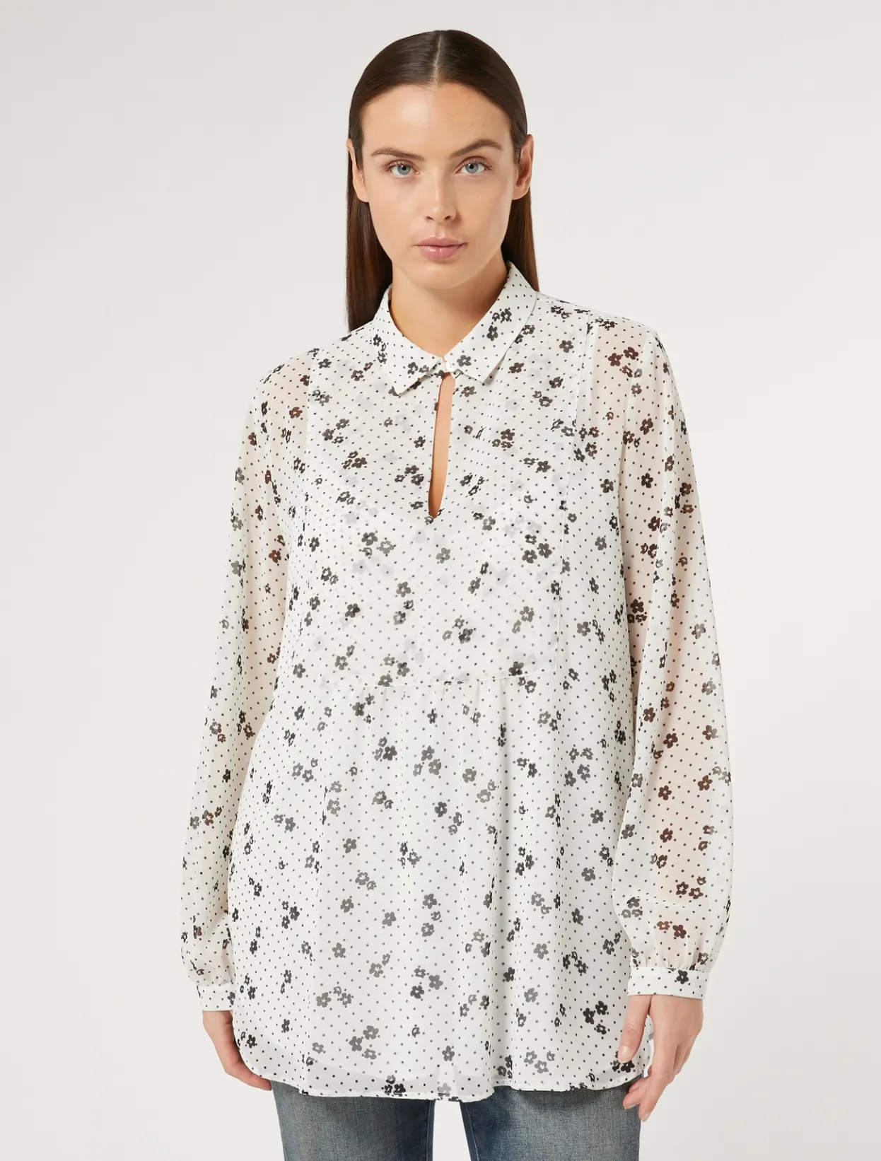 Blouses & Shirts | Blouses & Shirts | Marina Rinaldi Printed georgette blouse WHITE