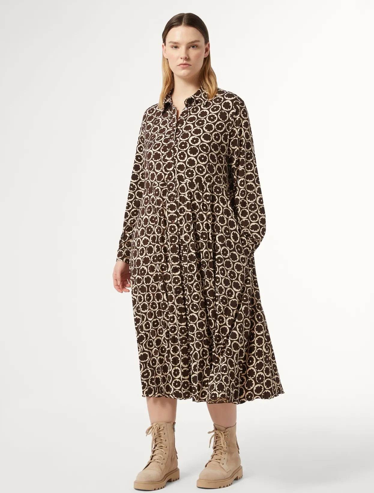 Dresses | Dresses | Marina Rinaldi Printed jersey dress BROWN