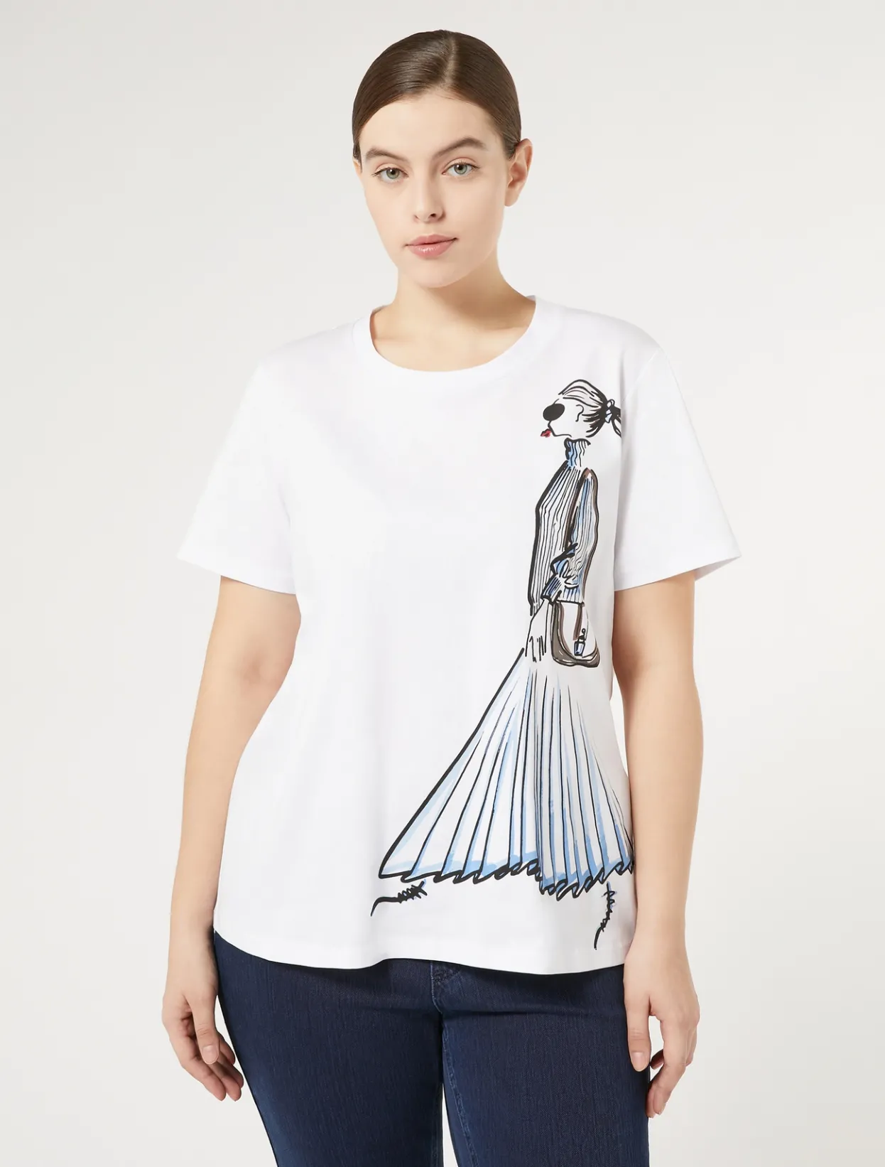 Tops & T-Shirts | Tops & T-Shirts | Marina Rinaldi Printed jersey t-shirt WHITE