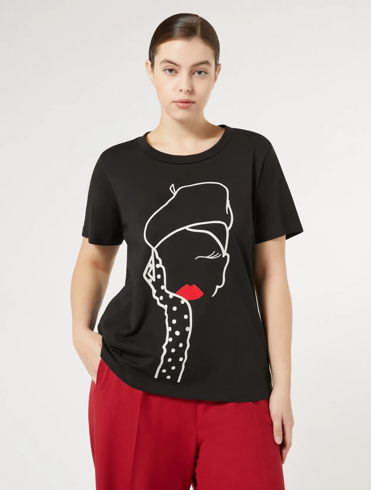 Tops & T-Shirts | Tops & T-Shirts | Marina Rinaldi Printed jersey t-shirt BLACK