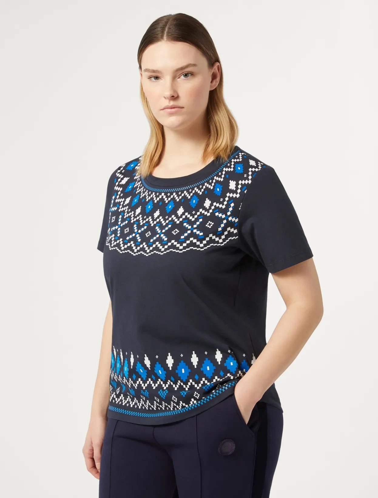 Tops & T-Shirts | Tops & T-Shirts | Marina Rinaldi Printed jersey T-shirt NAVY