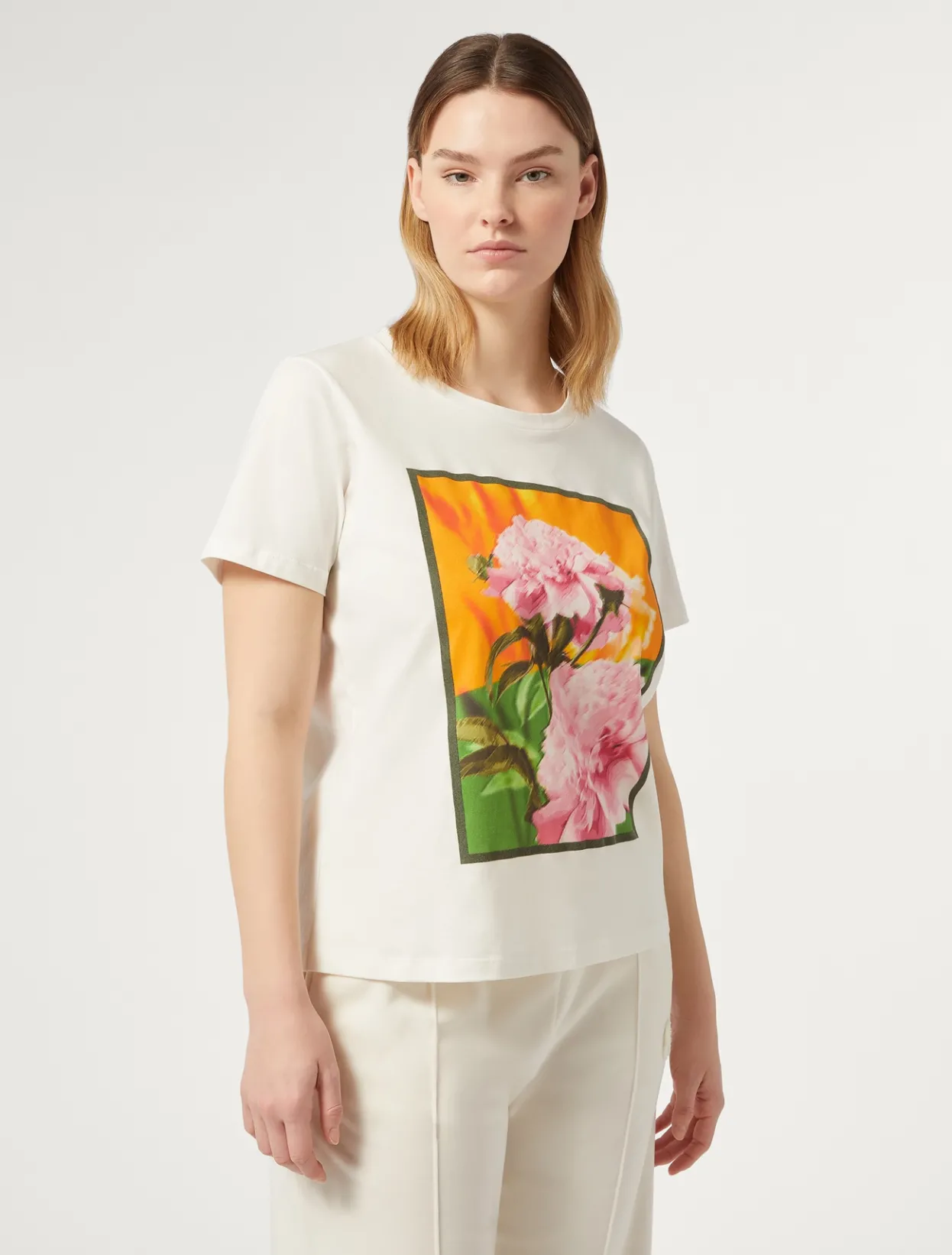 Tops & T-Shirts | Tops & T-Shirts | Marina Rinaldi Printed jersey T-shirt WHITE