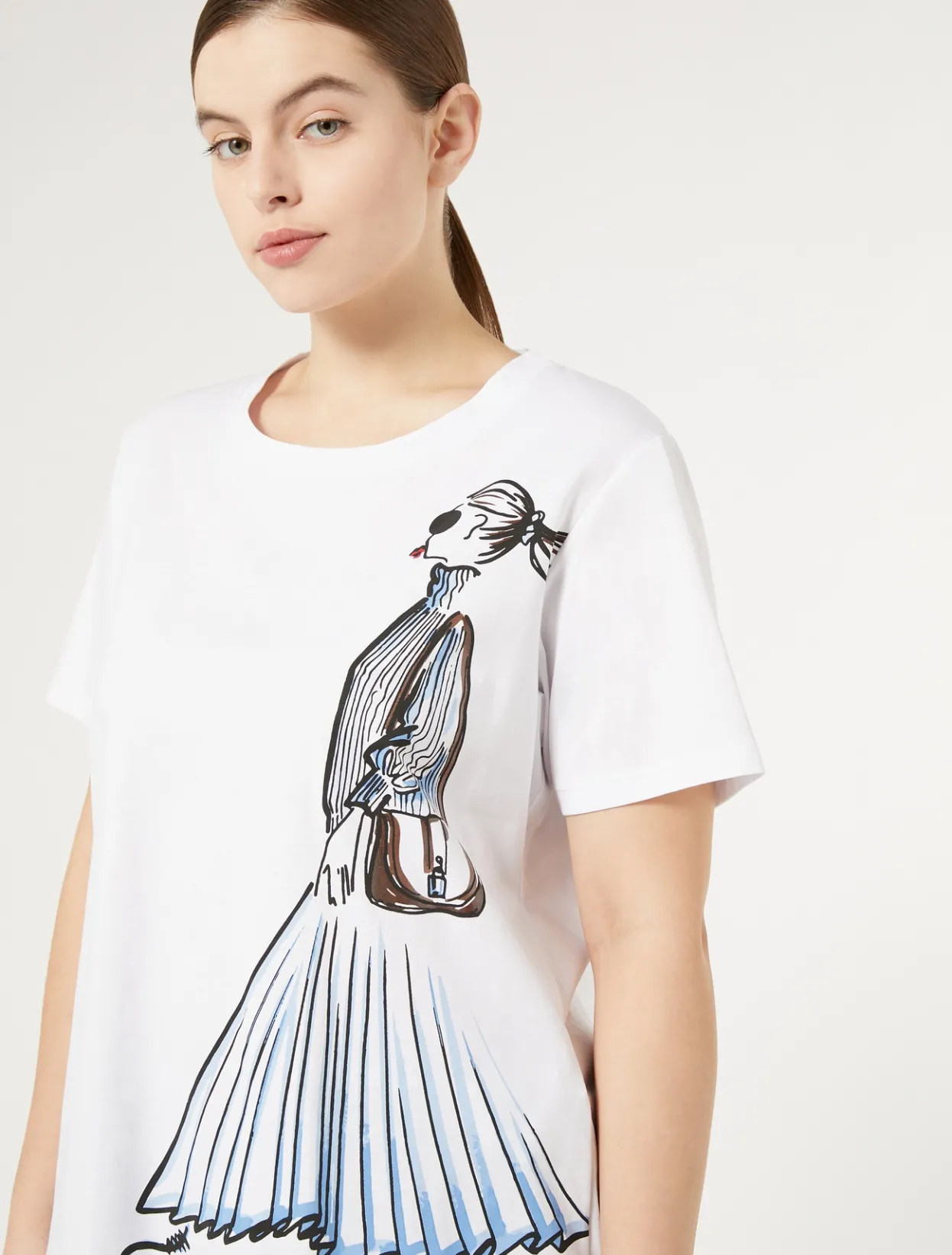 Tops & T-Shirts | Tops & T-Shirts | Marina Rinaldi Printed jersey t-shirt WHITE