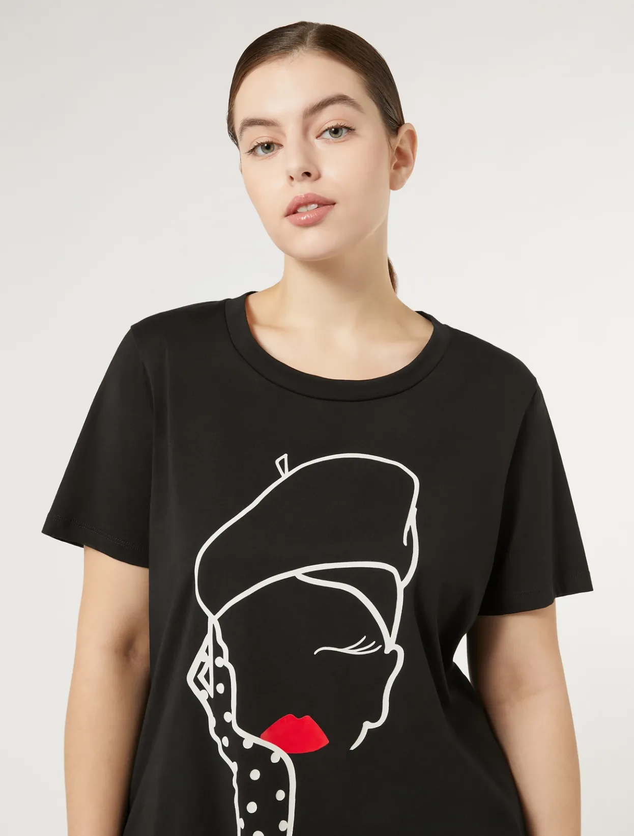 Tops & T-Shirts | Tops & T-Shirts | Marina Rinaldi Printed jersey t-shirt BLACK