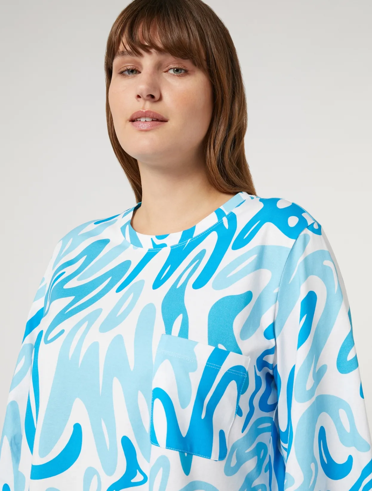 Tops & T-Shirts | Tops & T-Shirts | Marina Rinaldi Printed jersey T-shirt WHITE