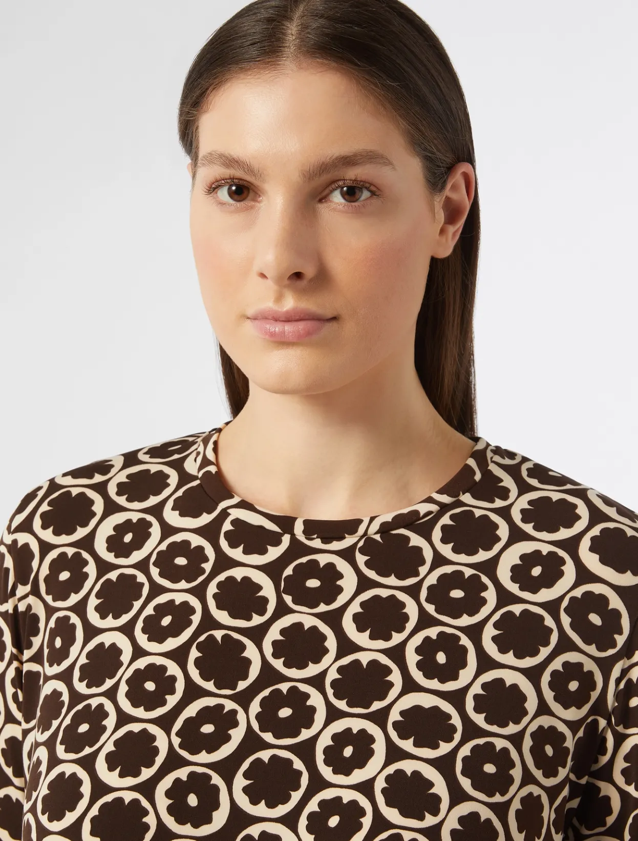 Tops & T-Shirts | Tops & T-Shirts | Marina Rinaldi Printed jersey T-shirt BROWN