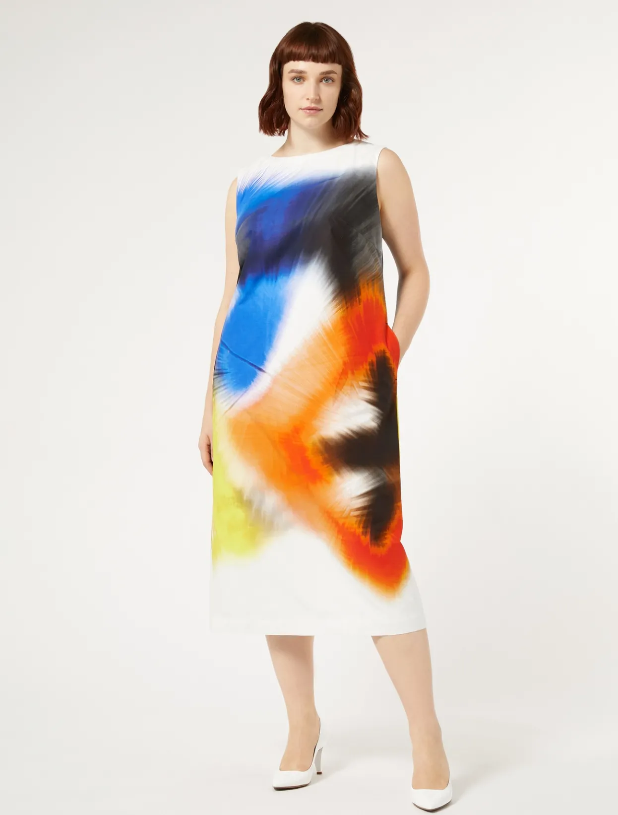 Dresses | Dresses | Marina Rinaldi Printed poplin dress WHITE