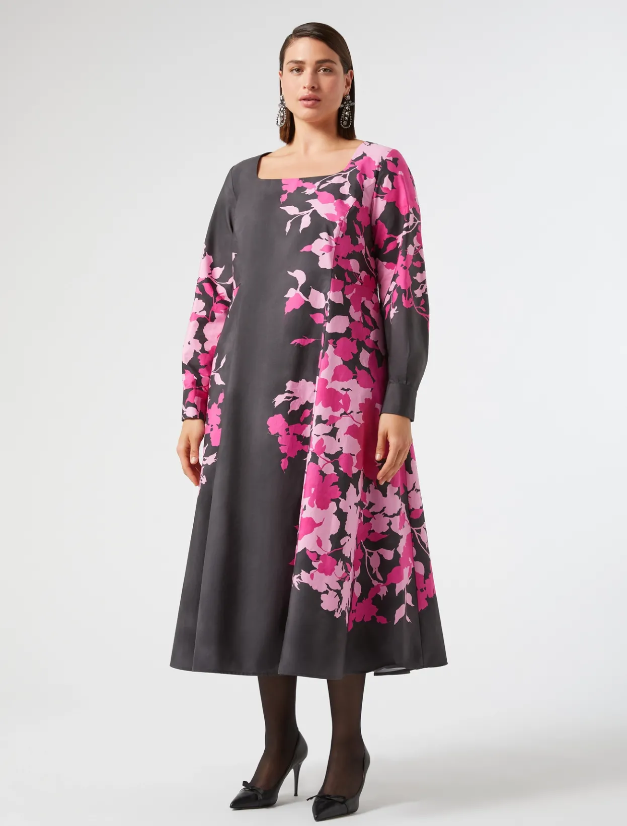 Dresses | Dresses | Marina Rinaldi Printed poplin dress BLACK