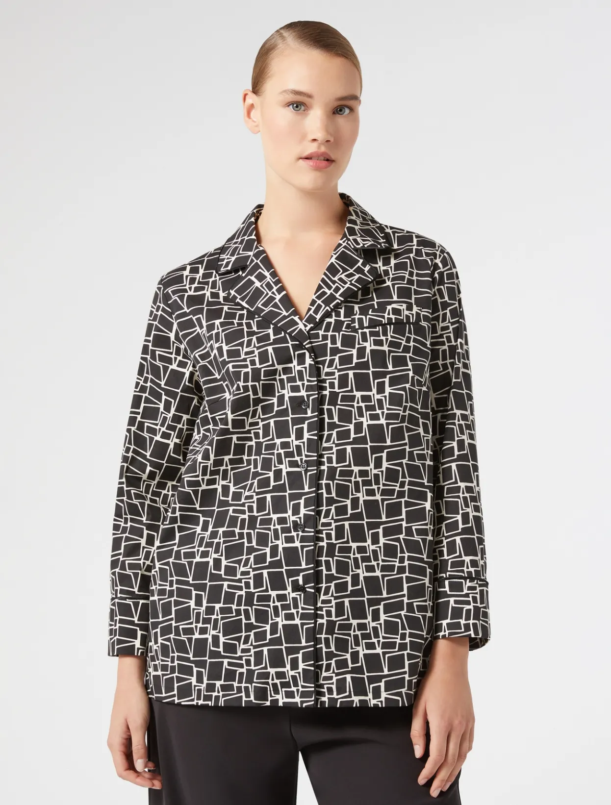 Blouses & Shirts | Blouses & Shirts | Marina Rinaldi Printed poplin shirt BLACK