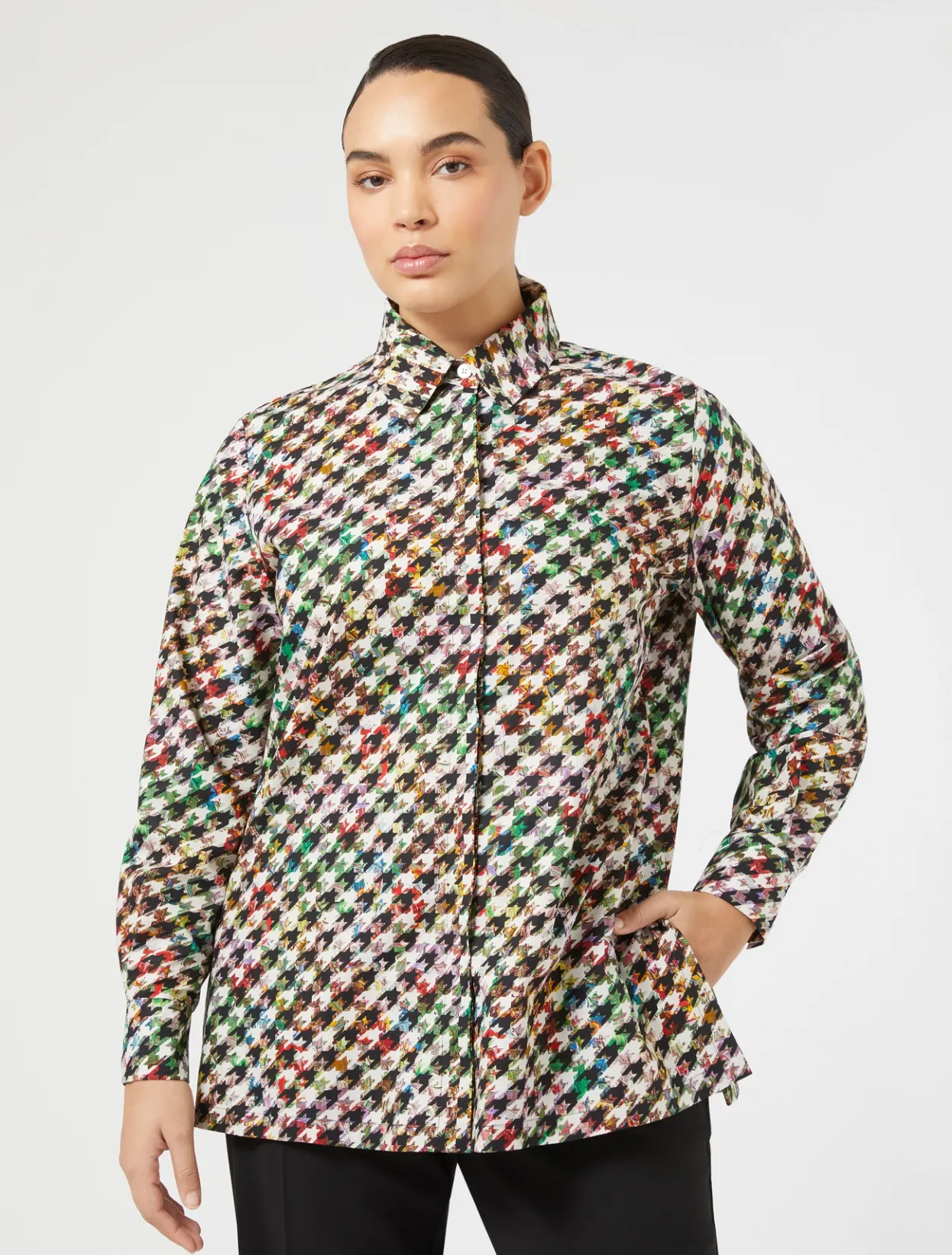 Blouses & Shirts | Blouses & Shirts | Marina Rinaldi Printed poplin shirt BLACK