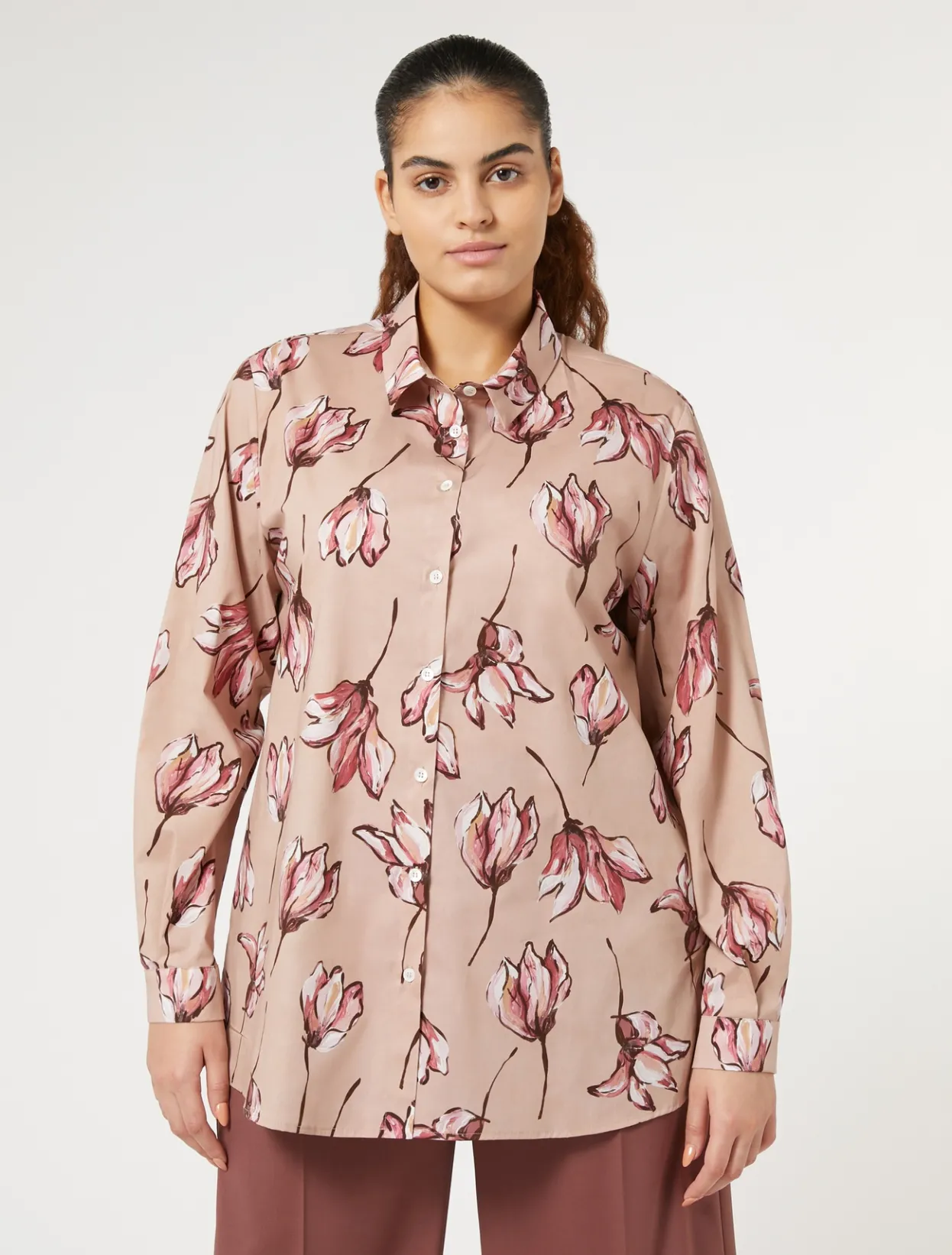 Blouses & Shirts | Blouses & Shirts | Marina Rinaldi Printed poplin shirt PINK