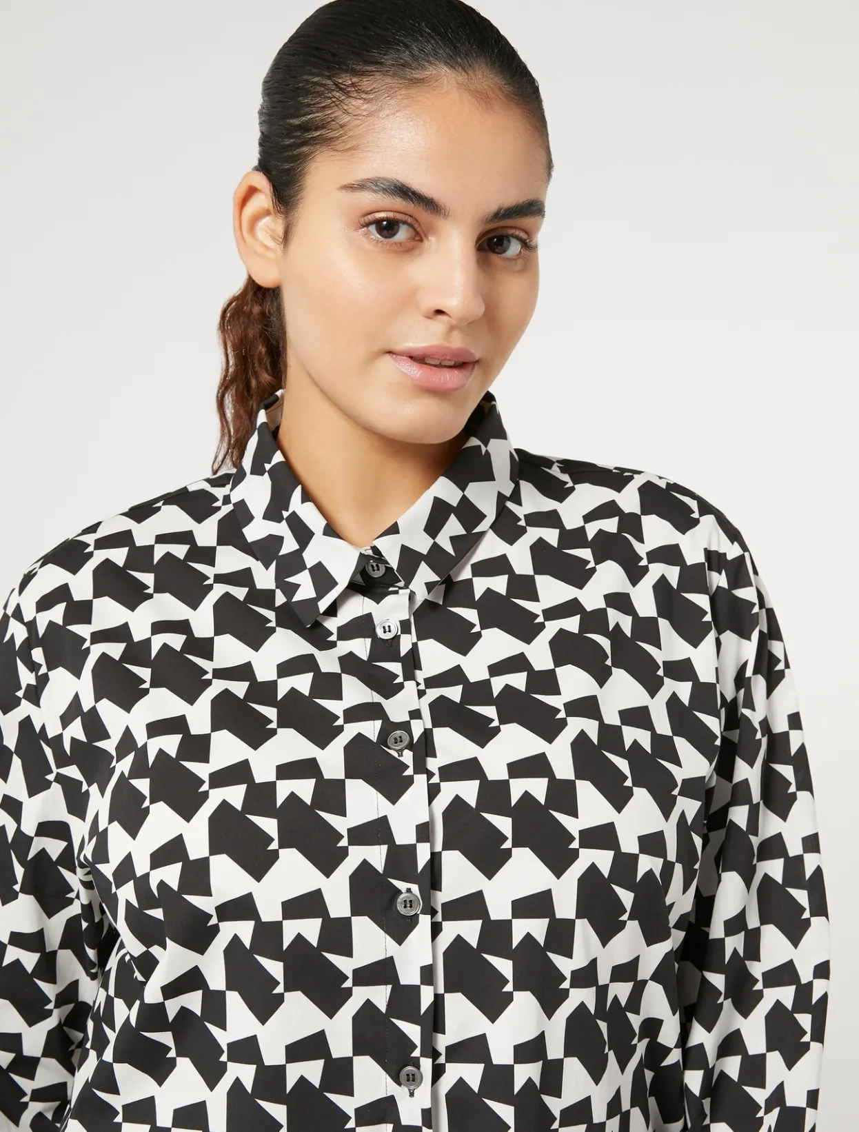 Blouses & Shirts | Blouses & Shirts | Marina Rinaldi Printed poplin shirt BLACK