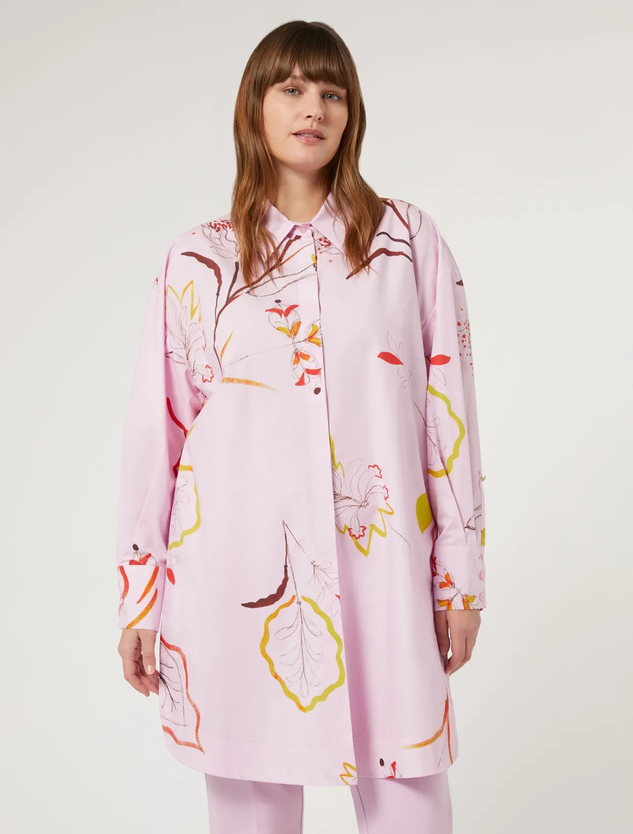 Blouses & Shirts | Blouses & Shirts | Marina Rinaldi Printed poplin tunic PINK