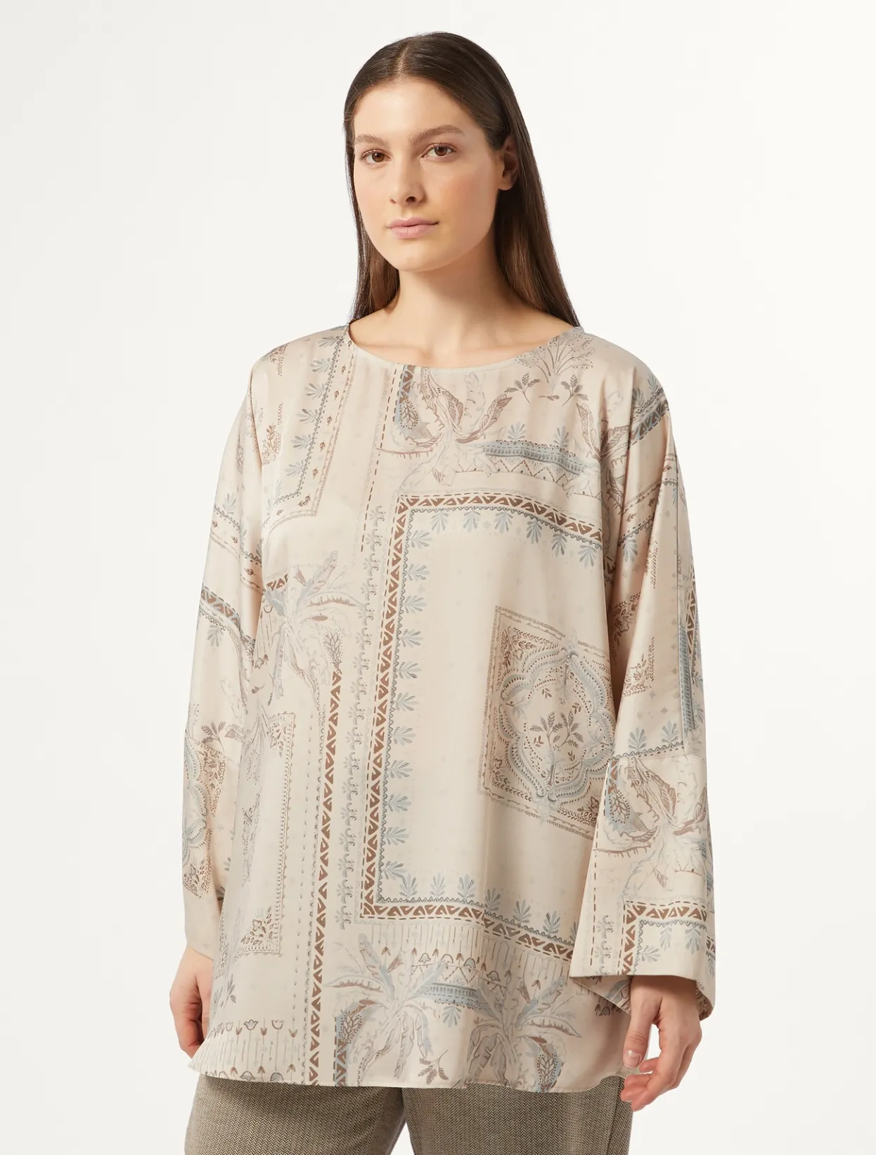 Blouses & Shirts | Blouses & Shirts | Marina Rinaldi Printed twill blouse BEIGE