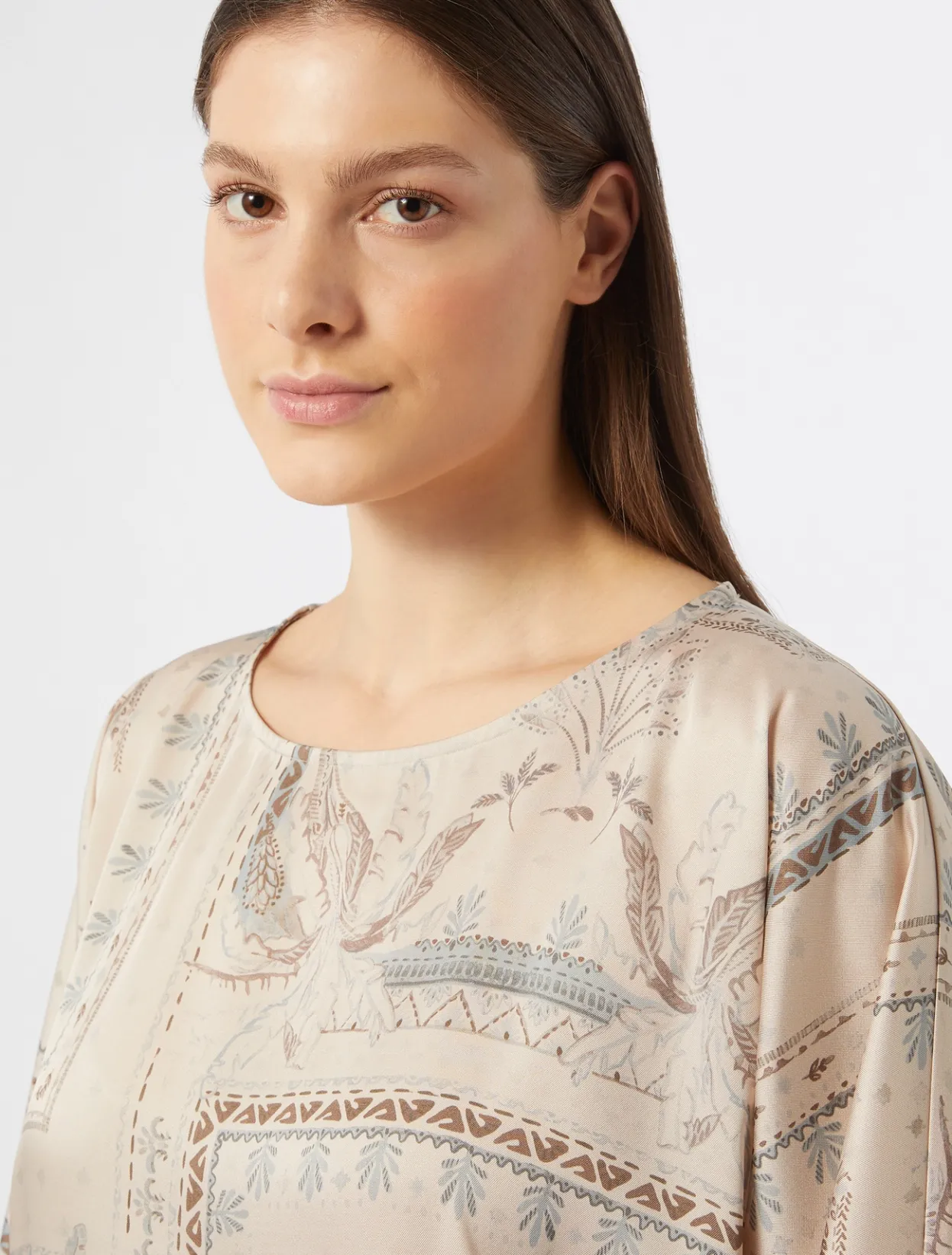 Blouses & Shirts | Blouses & Shirts | Marina Rinaldi Printed twill blouse BEIGE