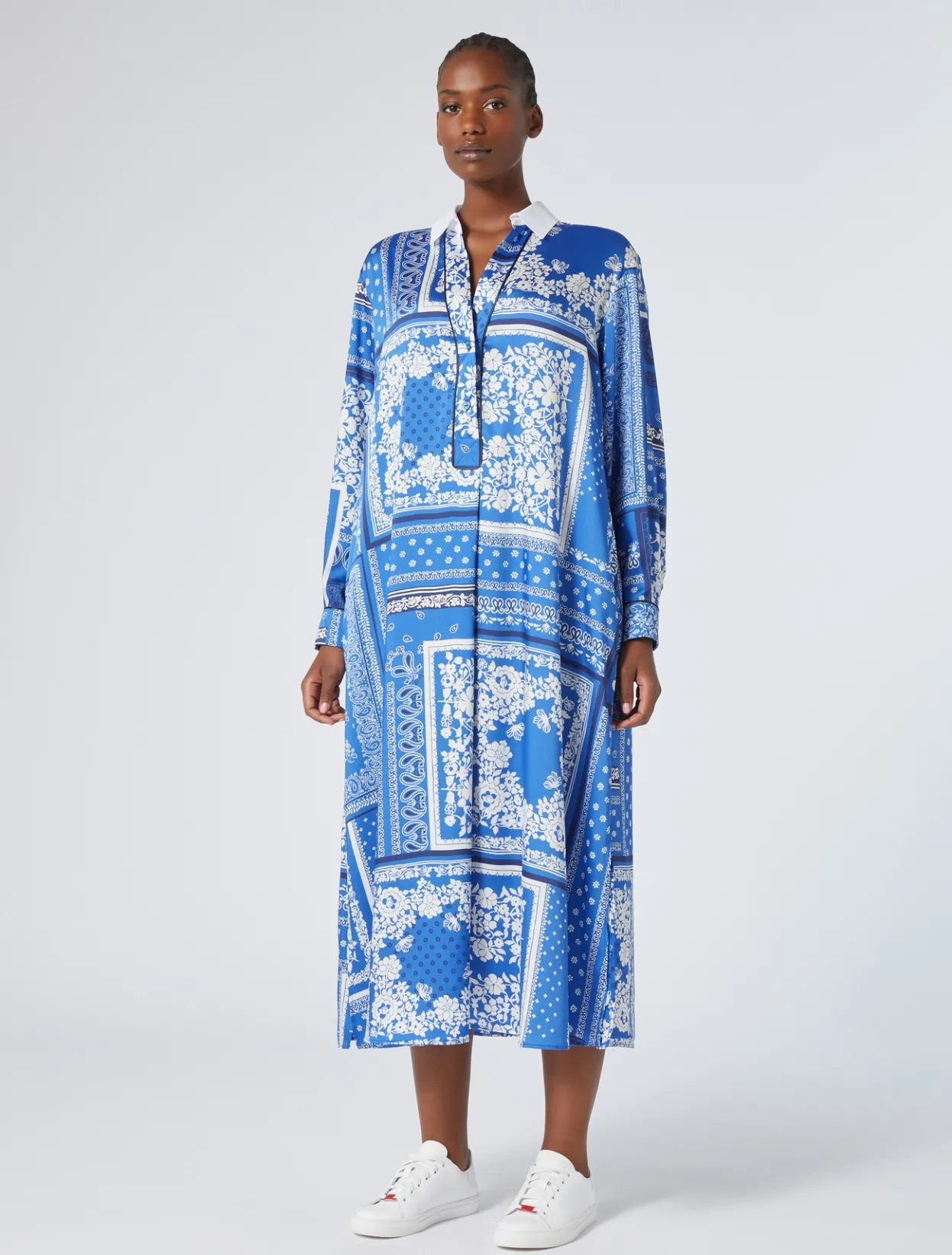 Dresses | Dresses | Marina Rinaldi Printed twill dress LIGHTBLUE