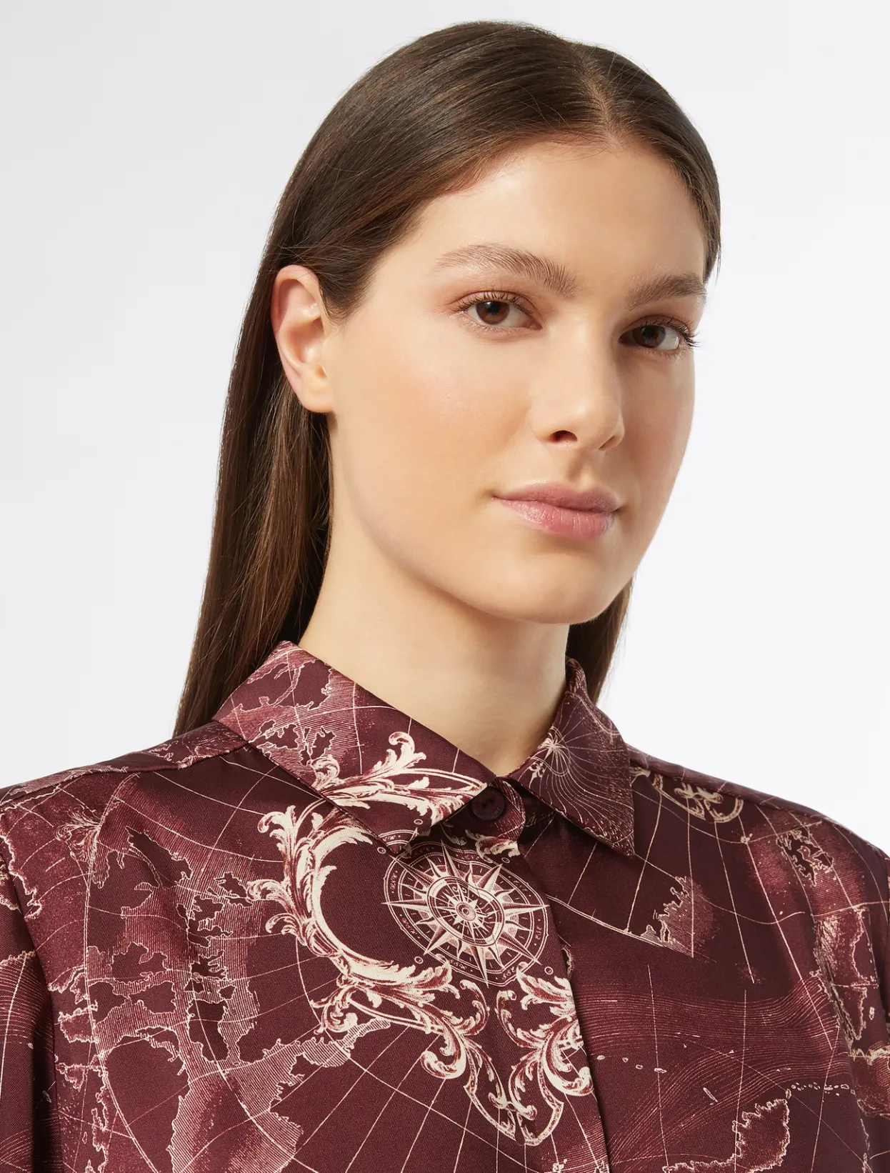 Dresses | Dresses | Marina Rinaldi Printed twill dress BORDEAUX