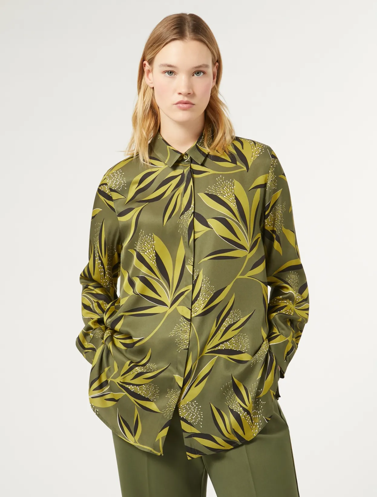 Blouses & Shirts | Blouses & Shirts | Marina Rinaldi Printed twill shirt MOSSGREEN