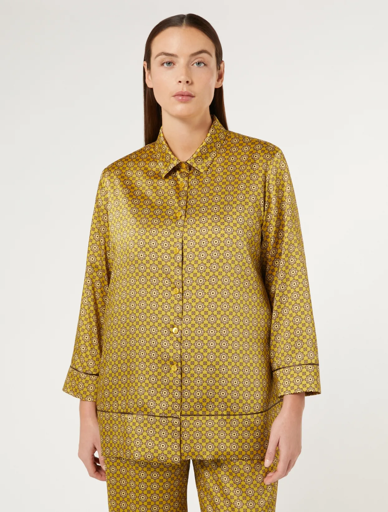 Blouses & Shirts | Blouses & Shirts | Marina Rinaldi Printed twill shirt OCHRE