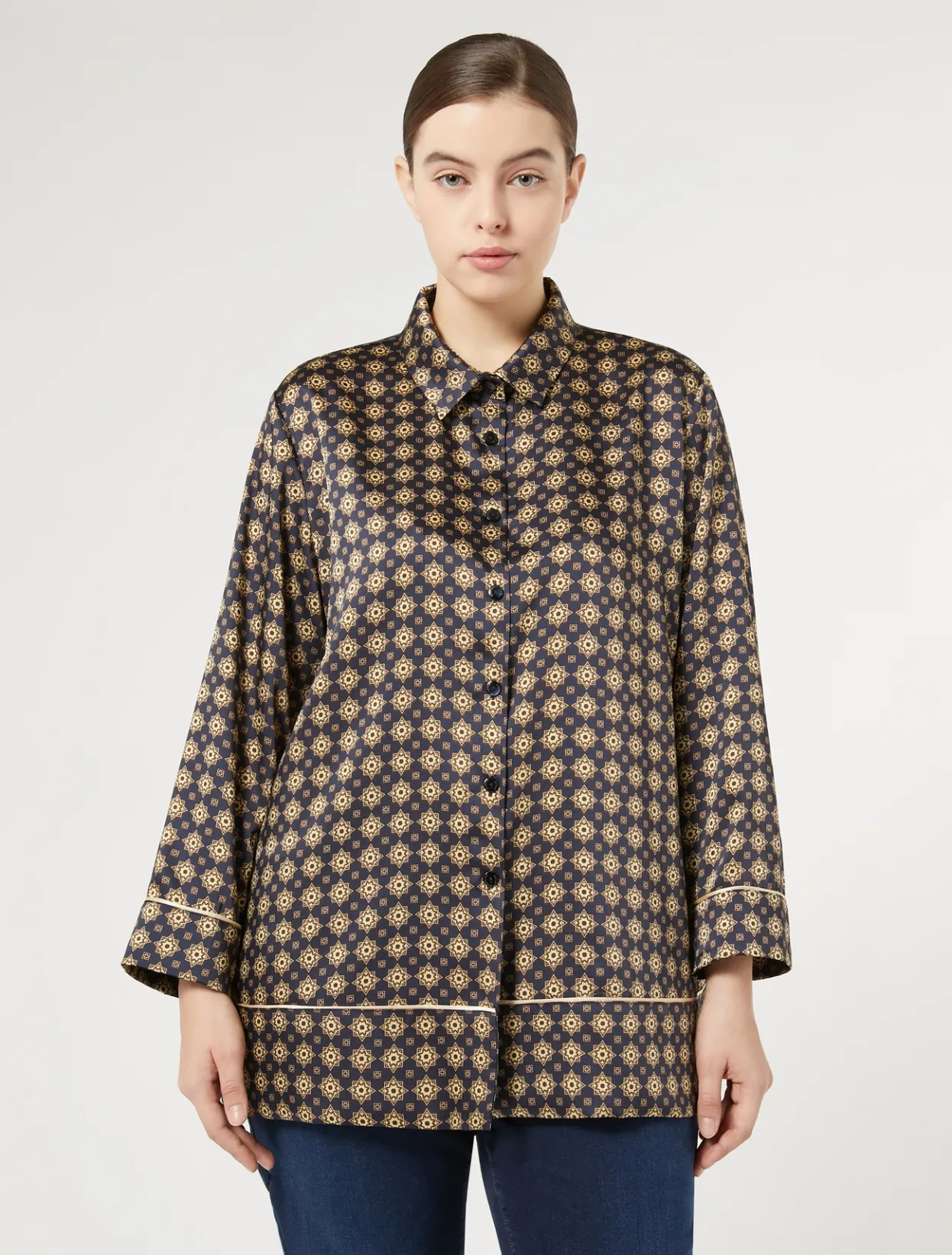 Blouses & Shirts | Blouses & Shirts | Marina Rinaldi Printed twill shirt MIDNIGHTBLUE