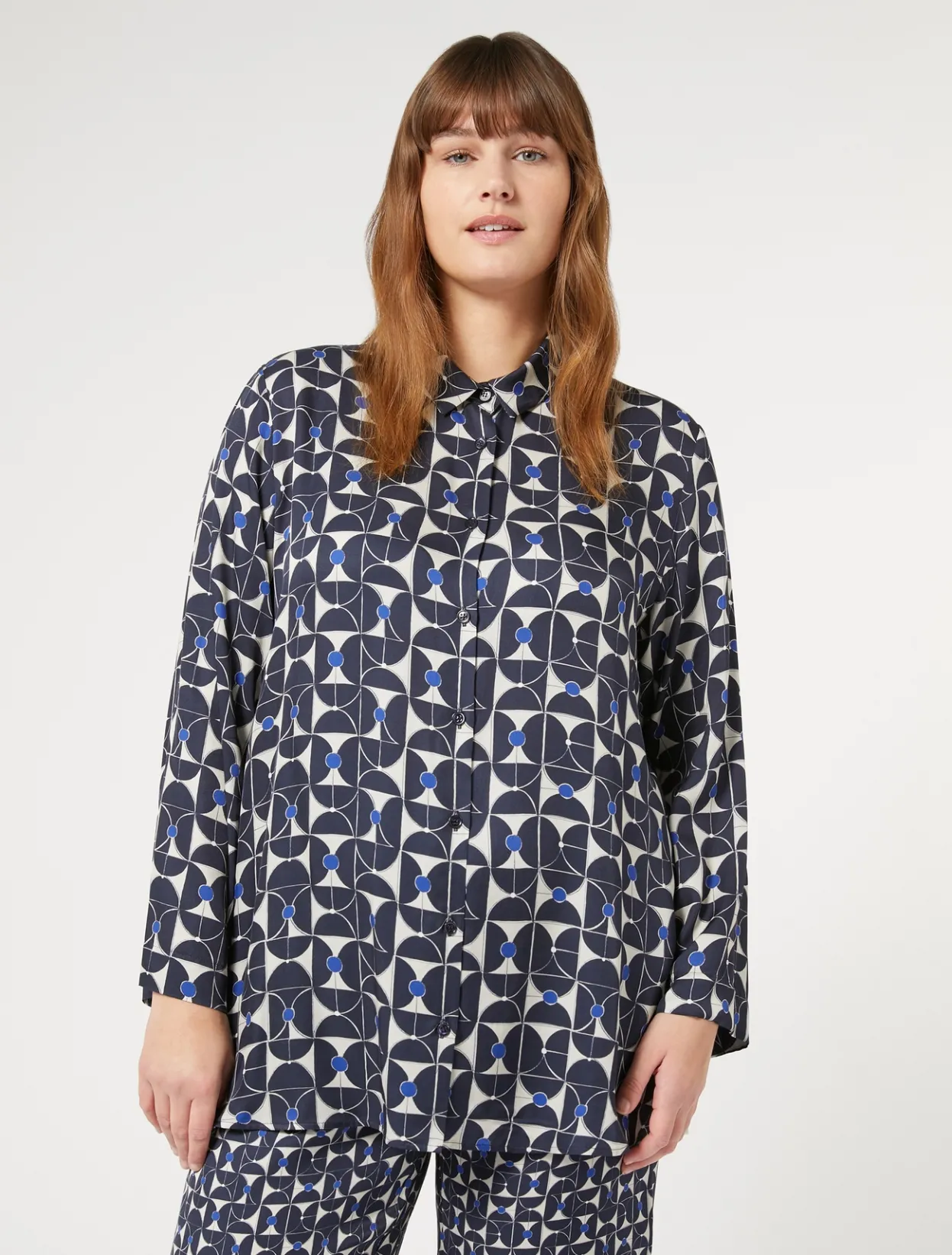 Blouses & Shirts | Blouses & Shirts | Marina Rinaldi Printed twill shirt ULTRAMARINE