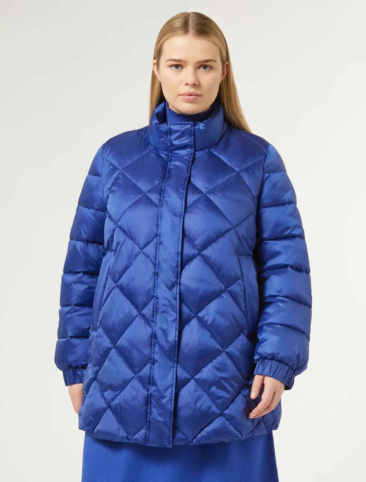 Down Jackets | Down Jackets | Marina Rinaldi Puffer in technical fabric CORNFLOWERBLUE