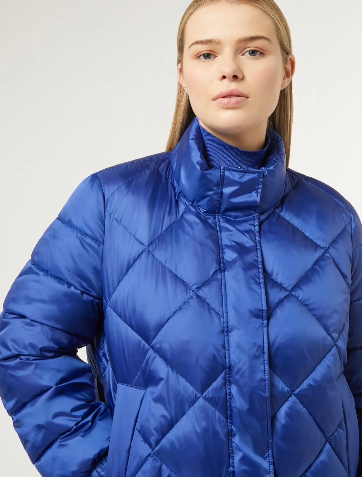 Down Jackets | Down Jackets | Marina Rinaldi Puffer in technical fabric CORNFLOWERBLUE