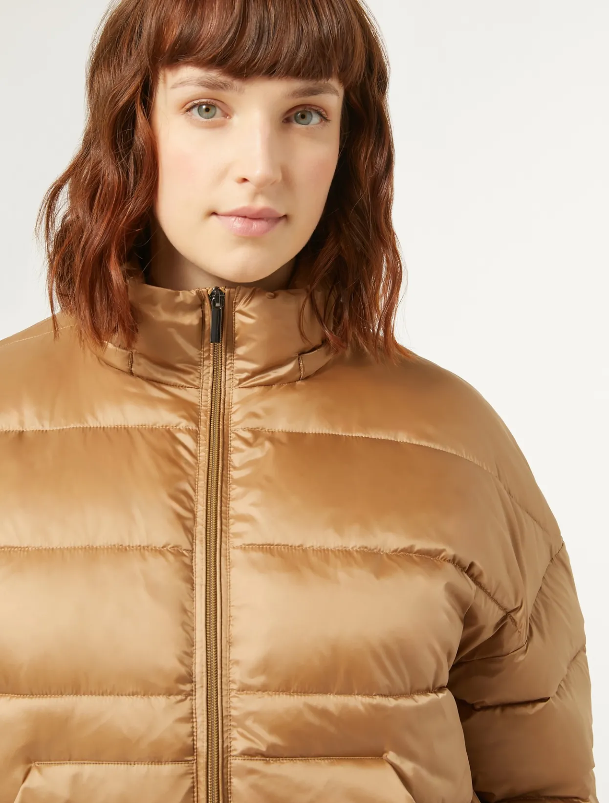 Down Jackets | Down Jackets | Marina Rinaldi Puffer in technical fabric CAMEL