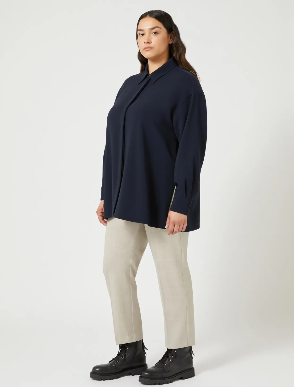 Trousers & Jeans | Trousers & Jeans | Marina Rinaldi Pure wool poplin trousers BEIGE