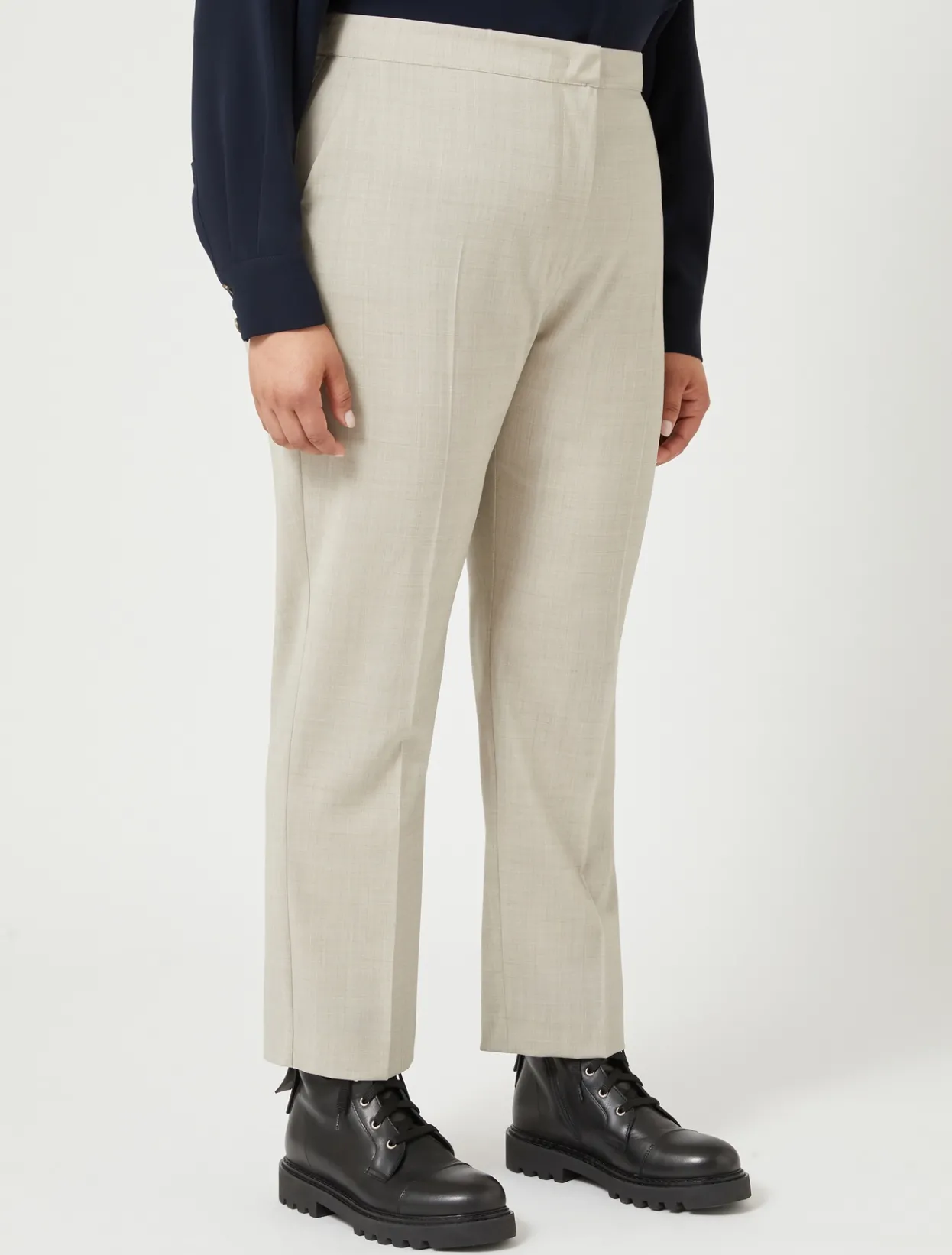 Trousers & Jeans | Trousers & Jeans | Marina Rinaldi Pure wool poplin trousers BEIGE