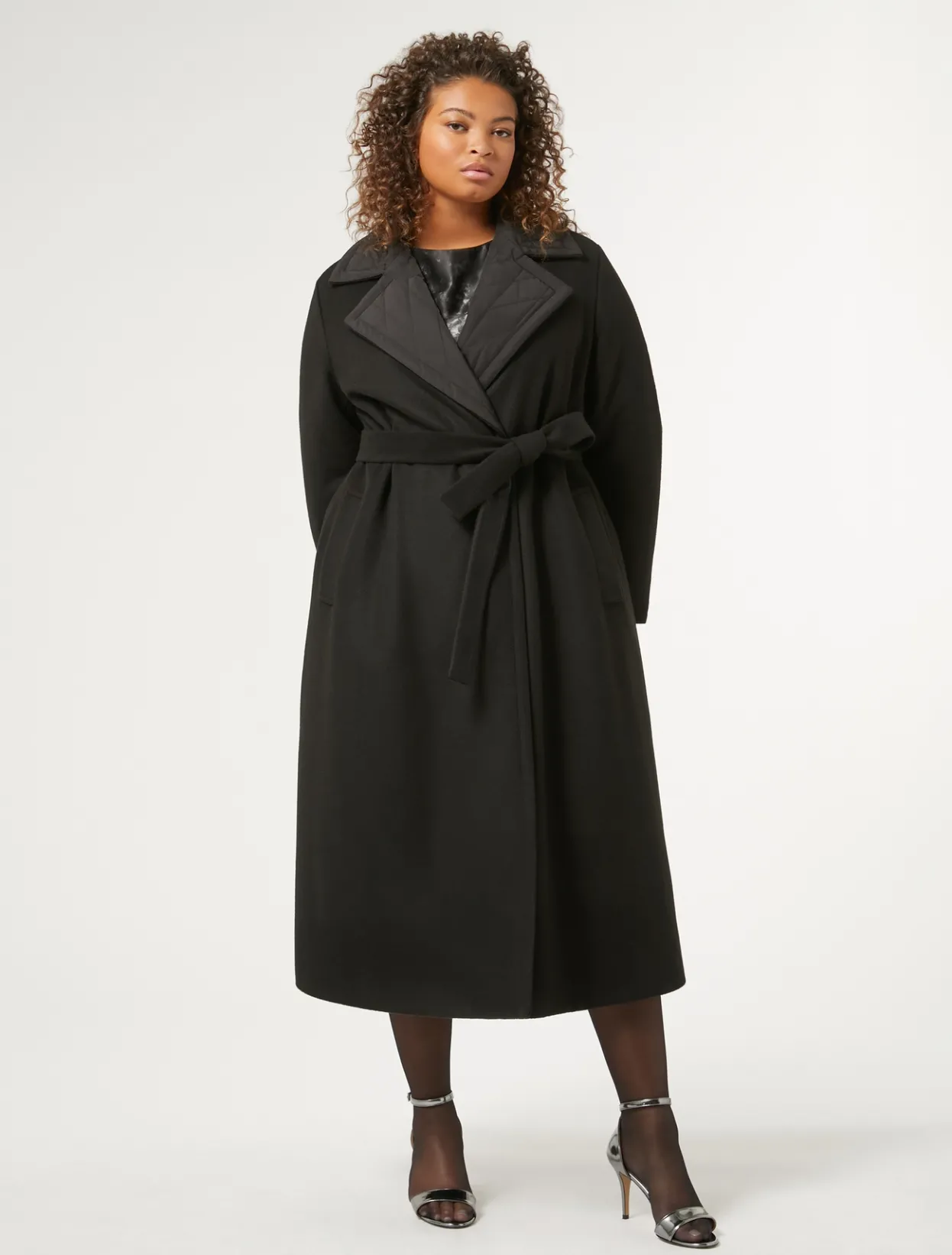 Coats | Coats | Marina Rinaldi Reversible long coat BLACK