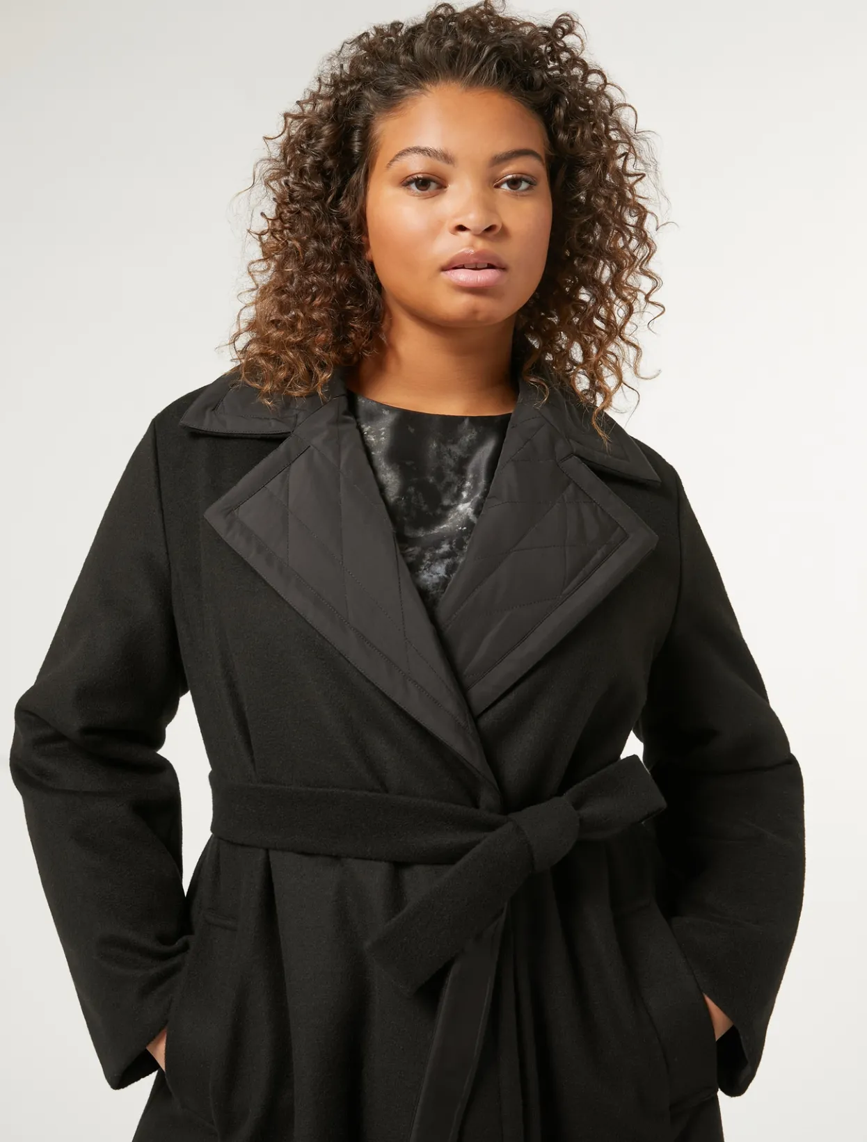 Coats | Coats | Marina Rinaldi Reversible long coat BLACK