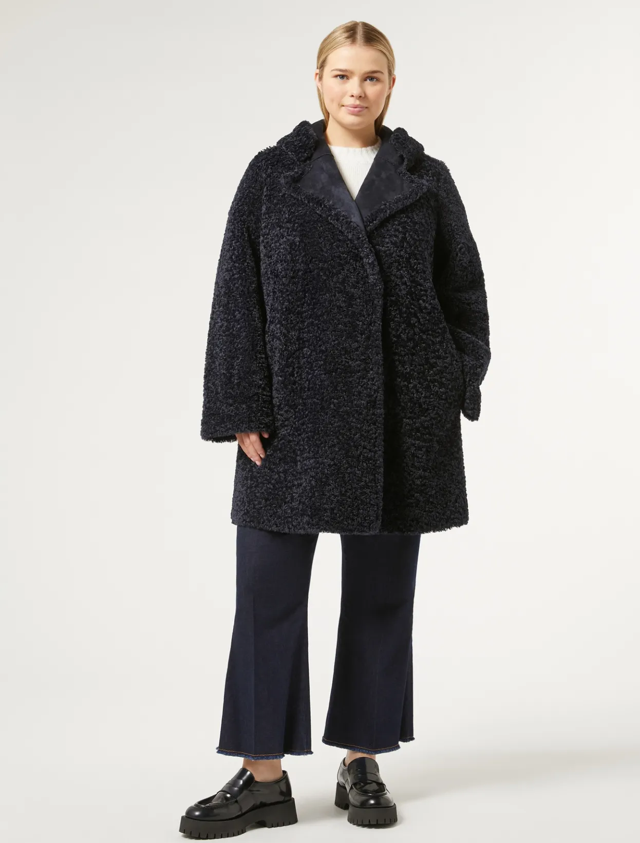 Coats | Coats | Marina Rinaldi Reversible sheepskin-effect jacket MIDNIGHTBLUE